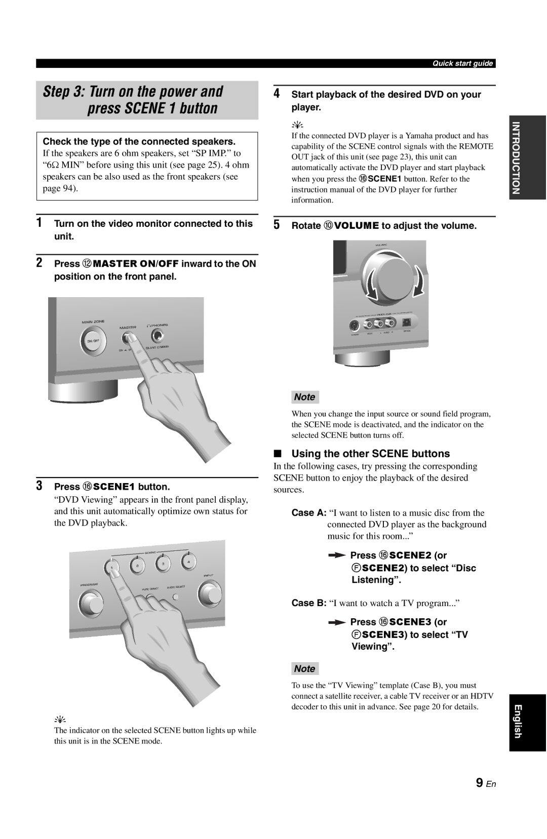 Yamaha RX-V861 owner manual Using the other Scene buttons, Check the type of the connected speakers 