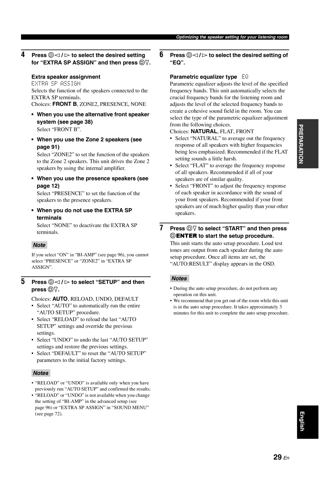Yamaha RX-V861 owner manual 29 En, Notes 