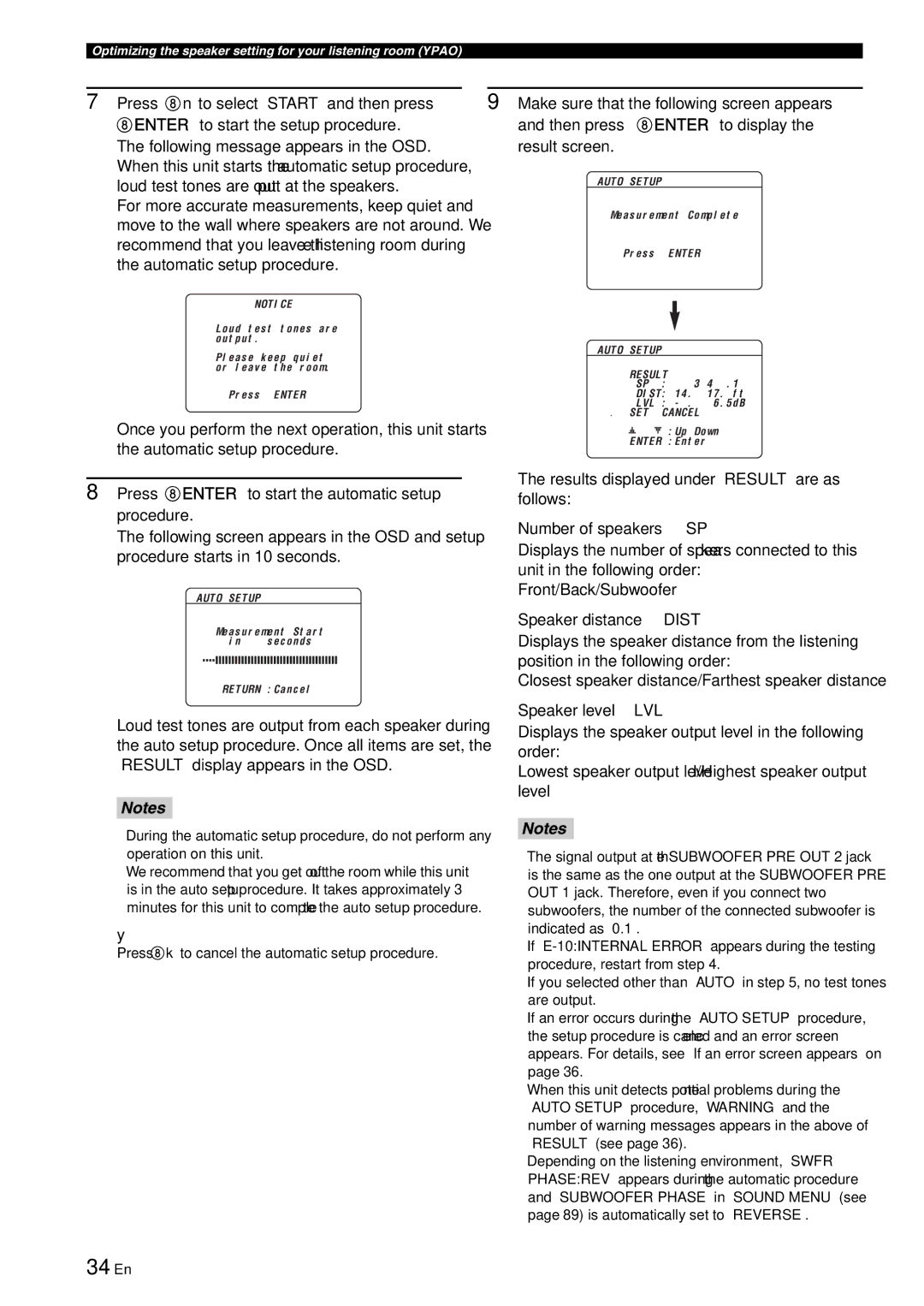 Yamaha RX-V863 owner manual 34 En 