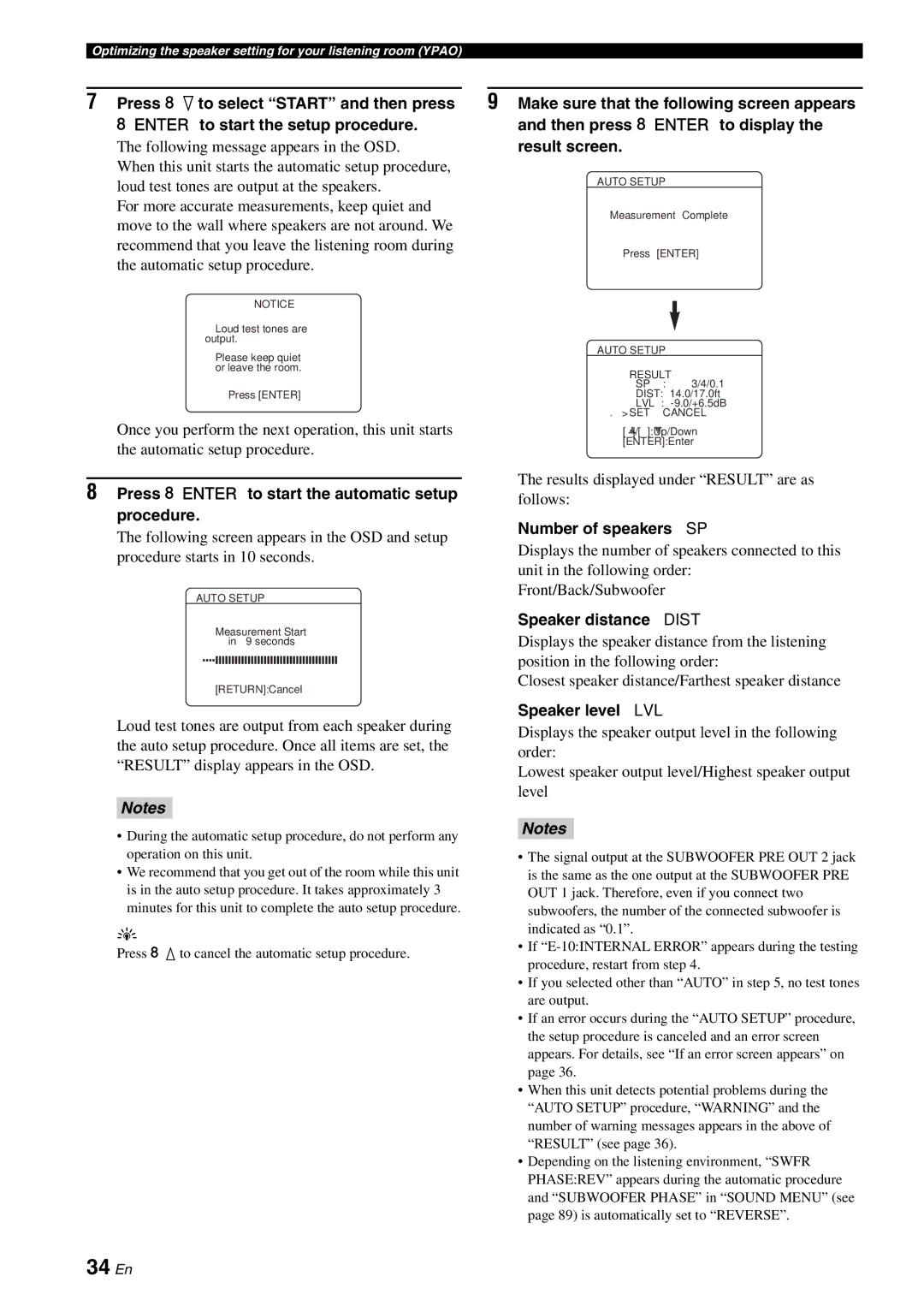 Yamaha RX-V863 owner manual 34 En 