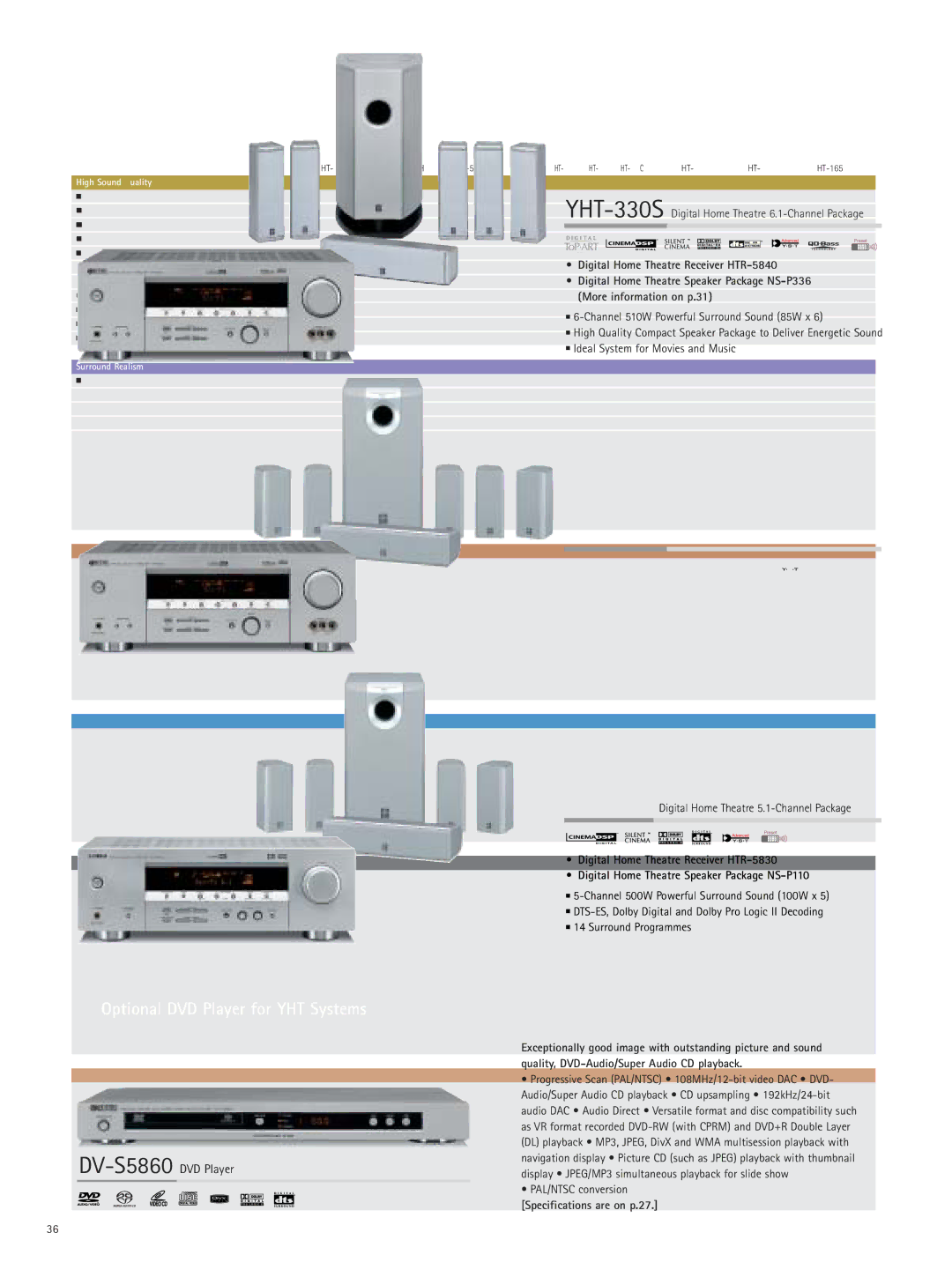 Yamaha RX-Z9 manual High Sound Quality, Thd 