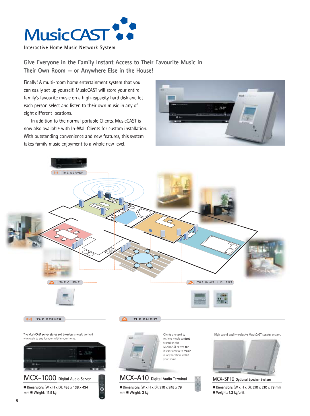 Yamaha RX-Z9 manual Interactive Home Music Network System, MCX-1000 Digital Audio Server, MCX-A10 Digital Audio Terminal 