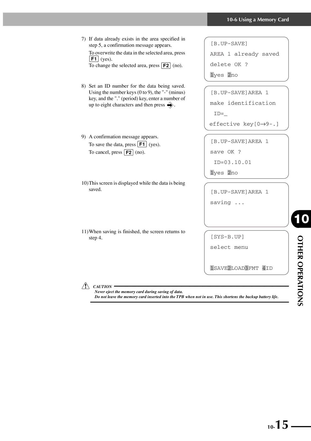 Yamaha SRCP manual Up-Savearea 