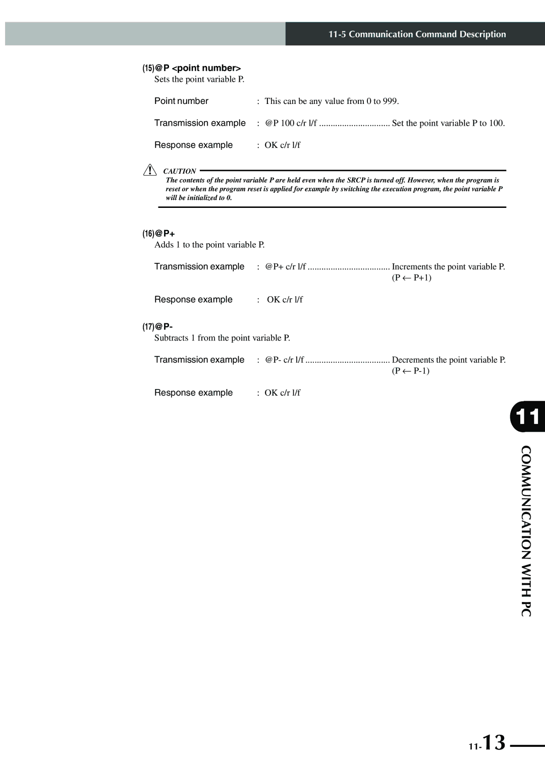 Yamaha SRCP manual 15@P point number, 16@P+, 17@P 