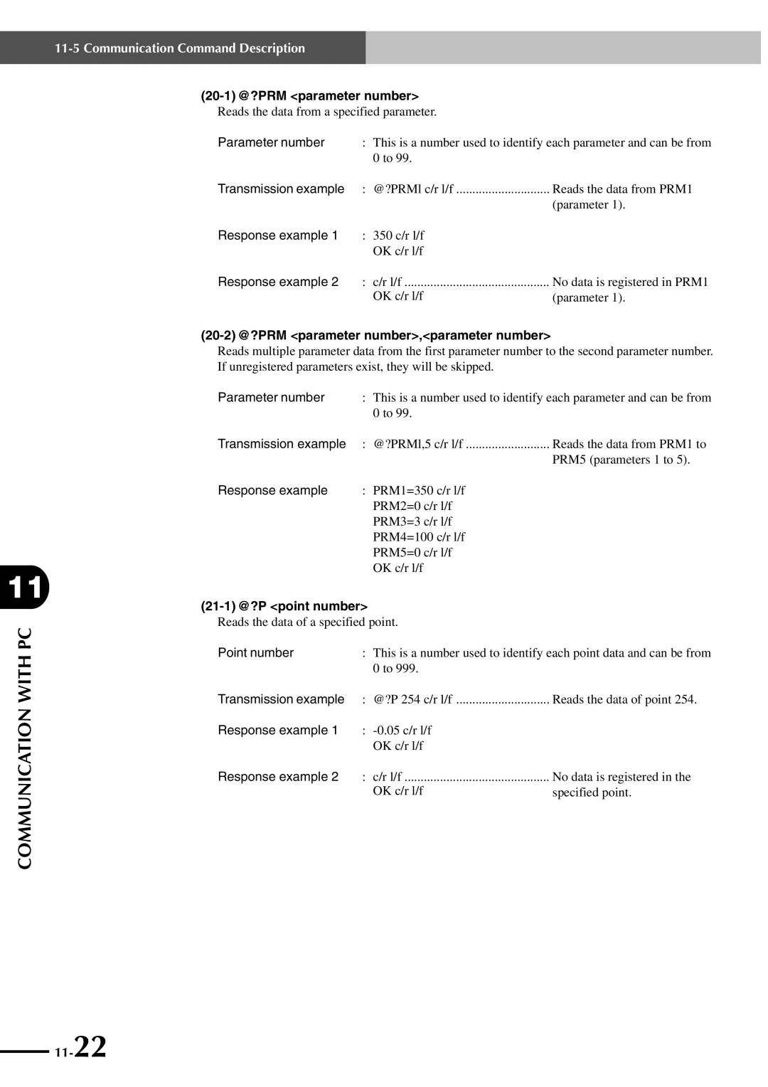 Yamaha SRCP manual 20-1 @?PRM parameter number, Parameter number, 20-2 @?PRM parameter number,parameter number 