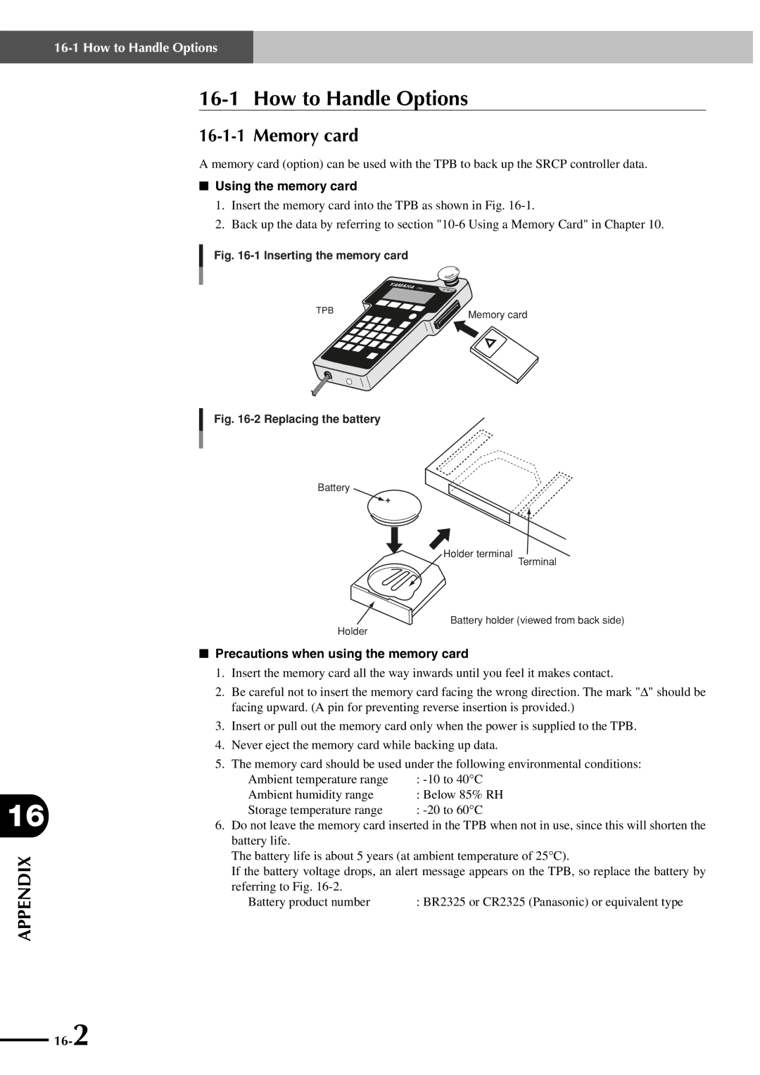 Yamaha SRCP manual How to Handle Options, Memory card, Using the memory card, Precautions when using the memory card 