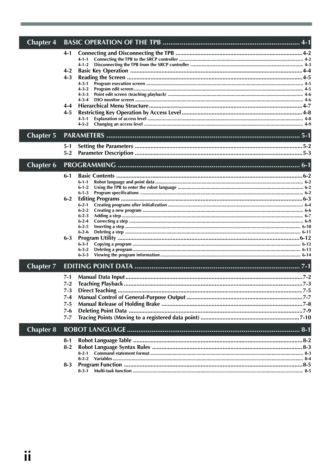 Yamaha SRCP manual Parameters 