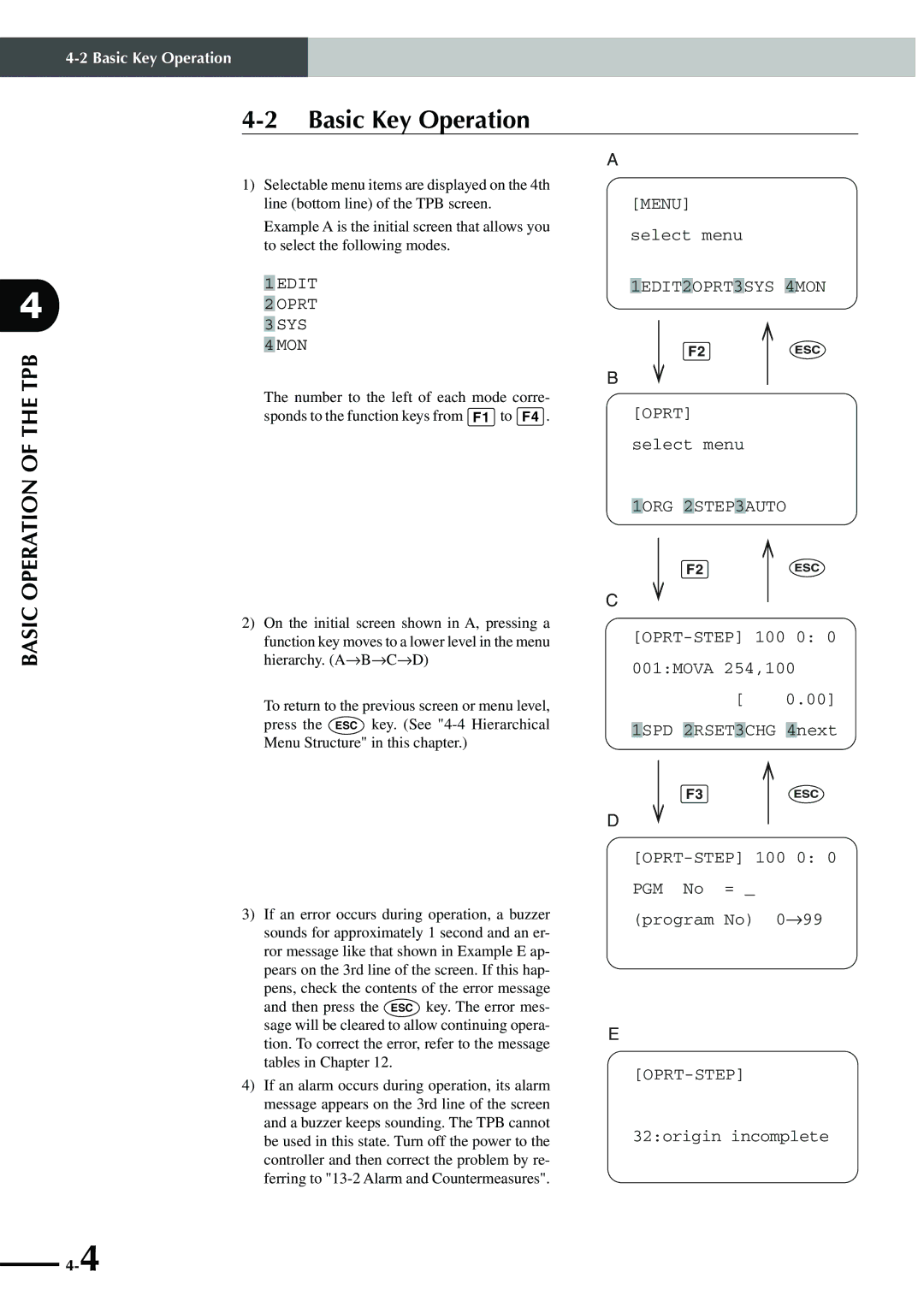 Yamaha SRCP manual Basic Key Operation, Basic Operation of the TPB 