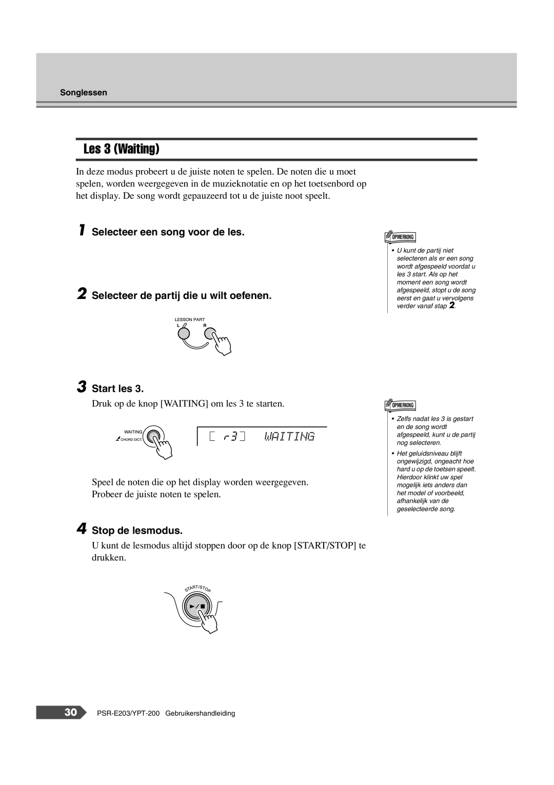 Yamaha SRE203 manual Les 3 Waiting, R3 Waiting 