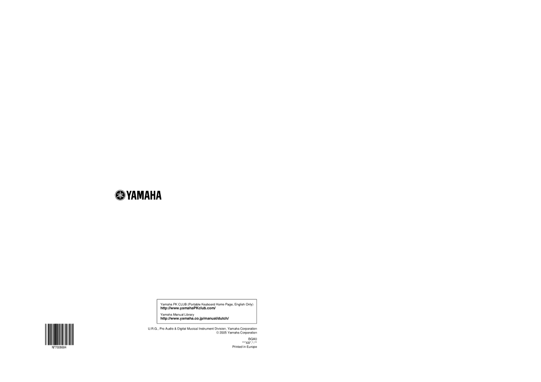 Yamaha SRE203 manual N77008684 