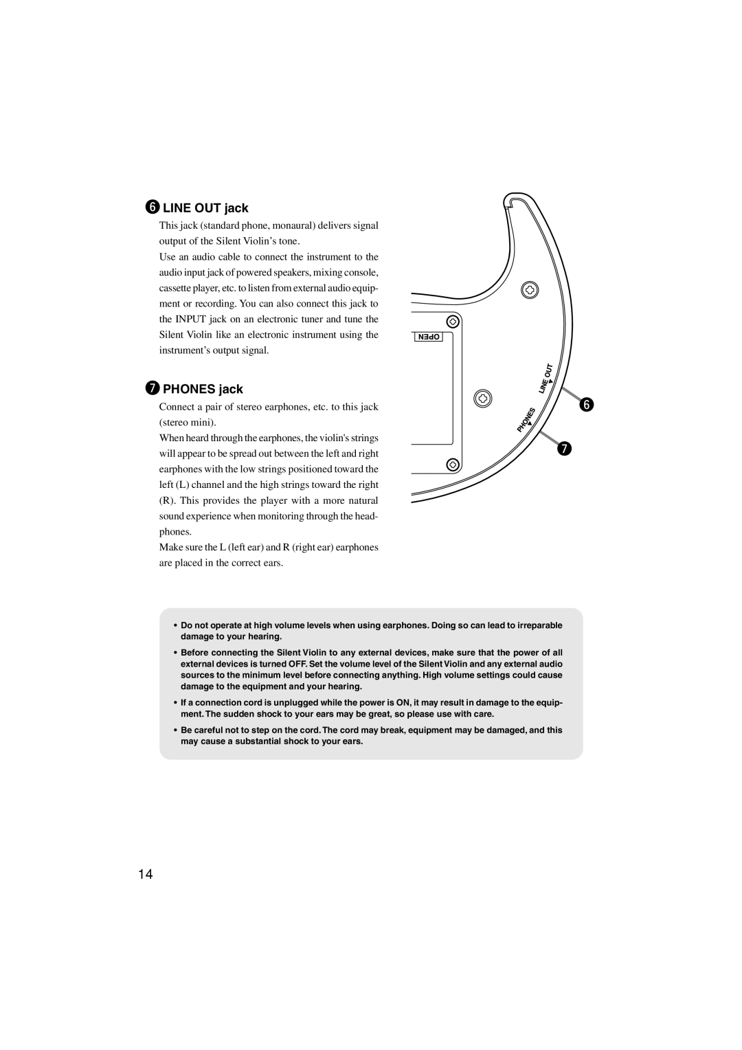 Yamaha Sv-200 owner manual Line OUT jack, Phones jack 