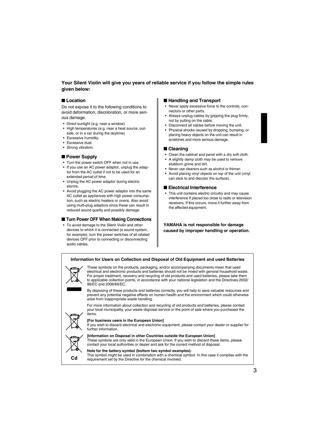 Yamaha SV130S owner manual Turn Power OFF When Making Connections 