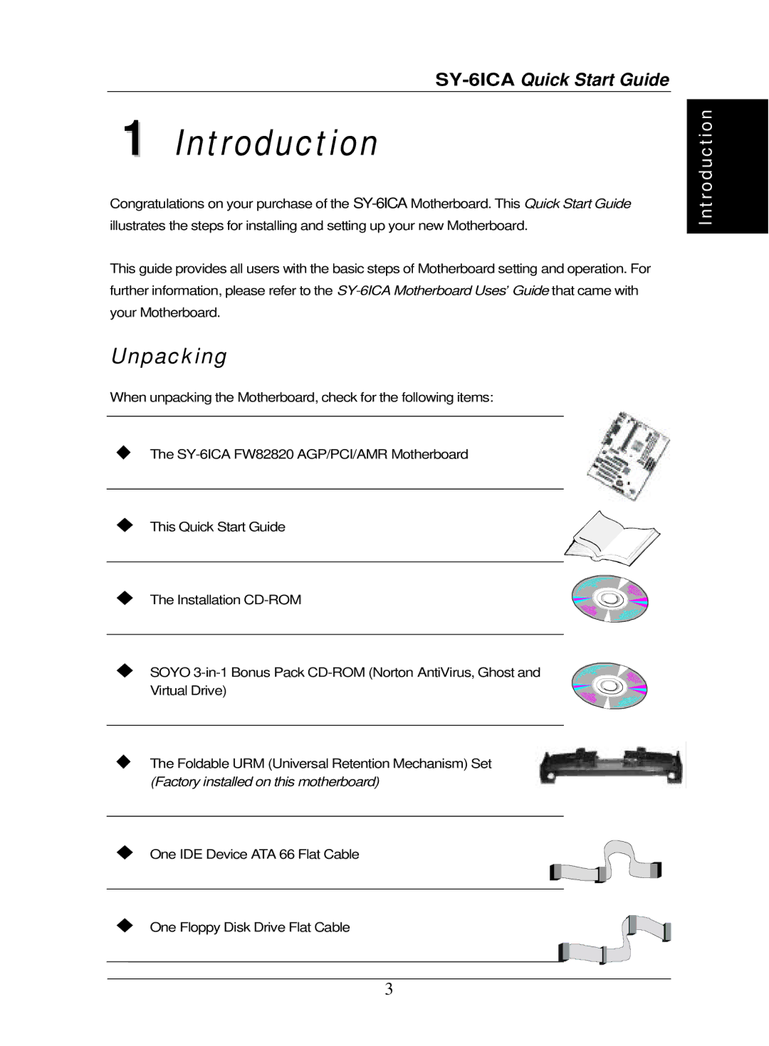 Yamaha SY-6ICA quick start Introduction 