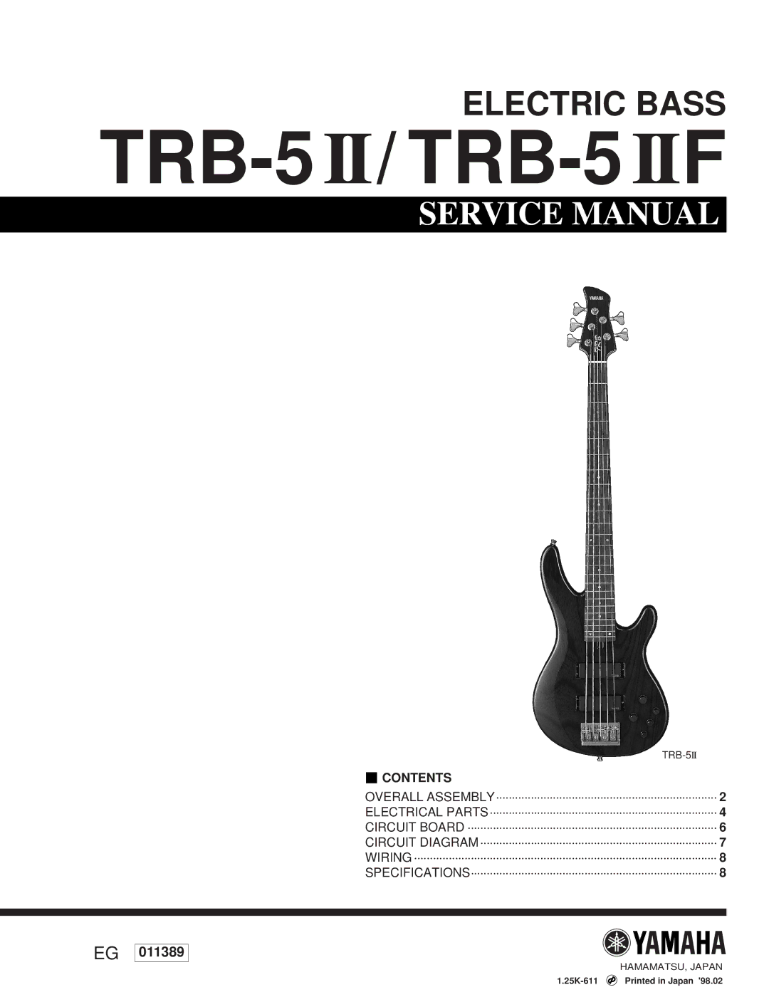 Yamaha TRB-5IIF service manual TRB-5 II/ TRB-5 IIF 