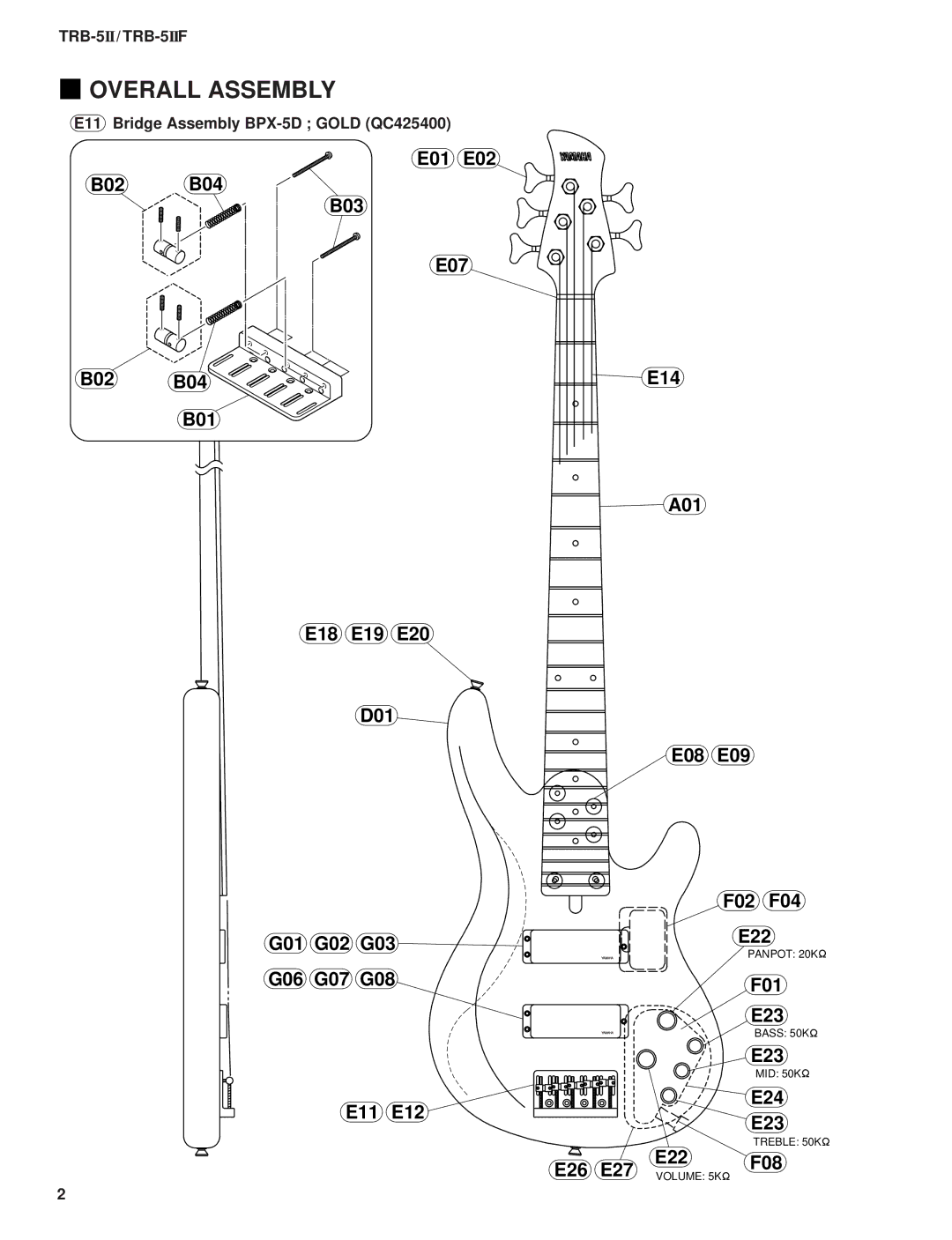 Yamaha TRB-5IIF service manual Overall Assembly, E26 E27 E22 