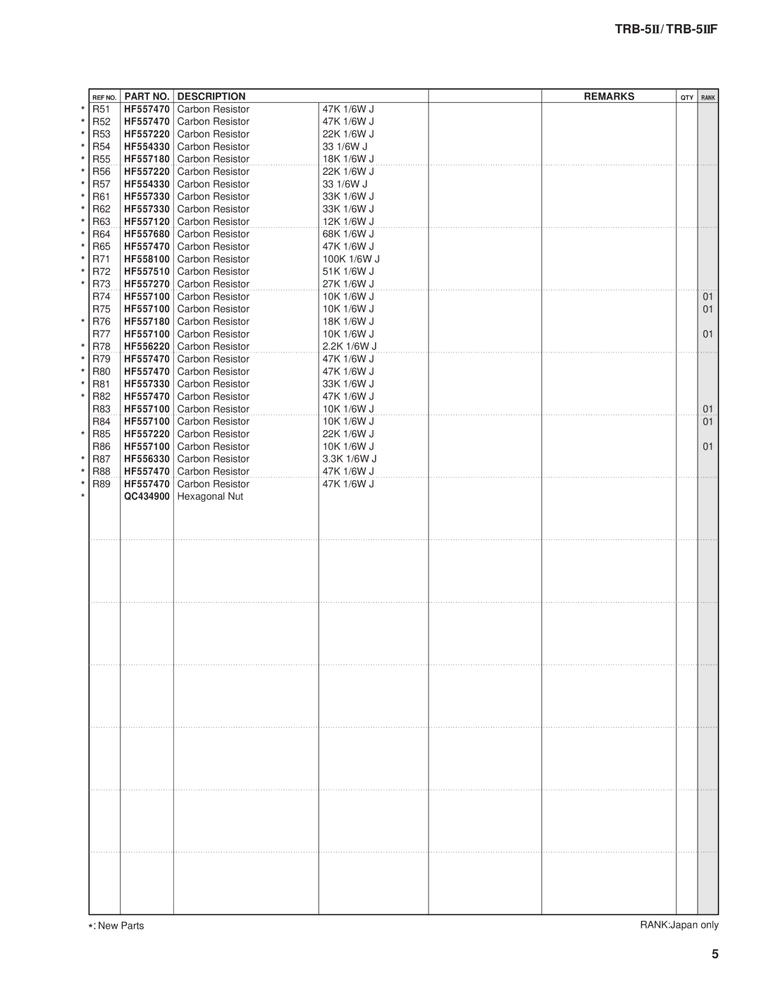 Yamaha TRB-5IIF service manual HF557470 