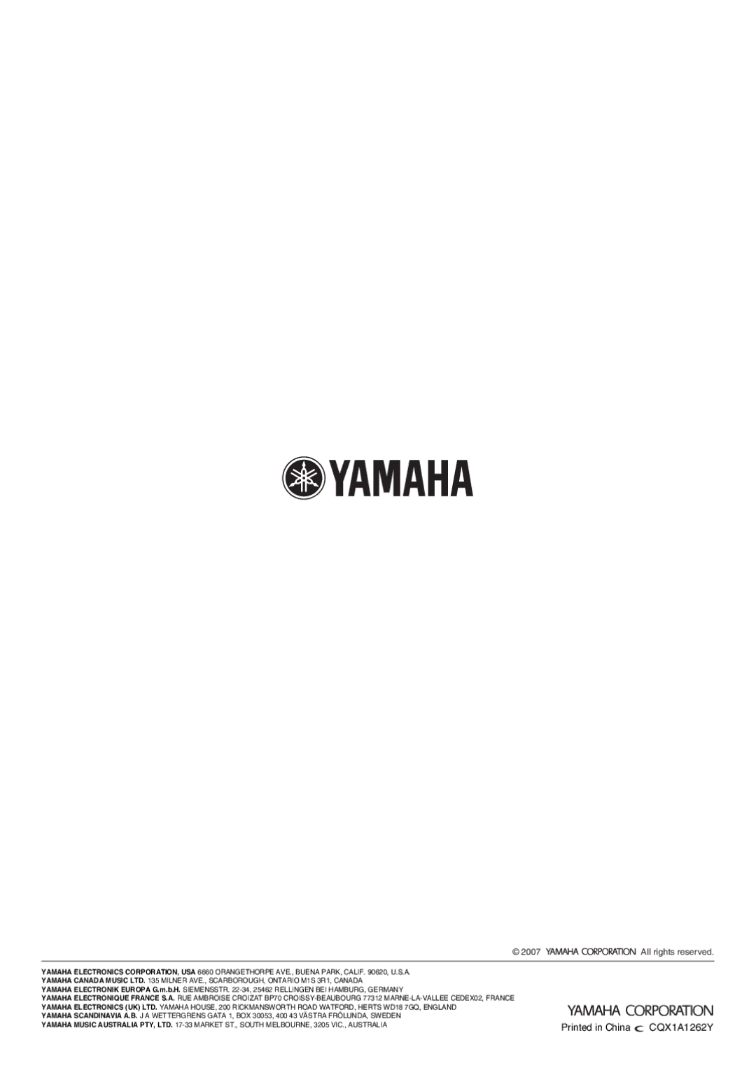 Yamaha TX-761DAB owner manual CQX1A1262Y 