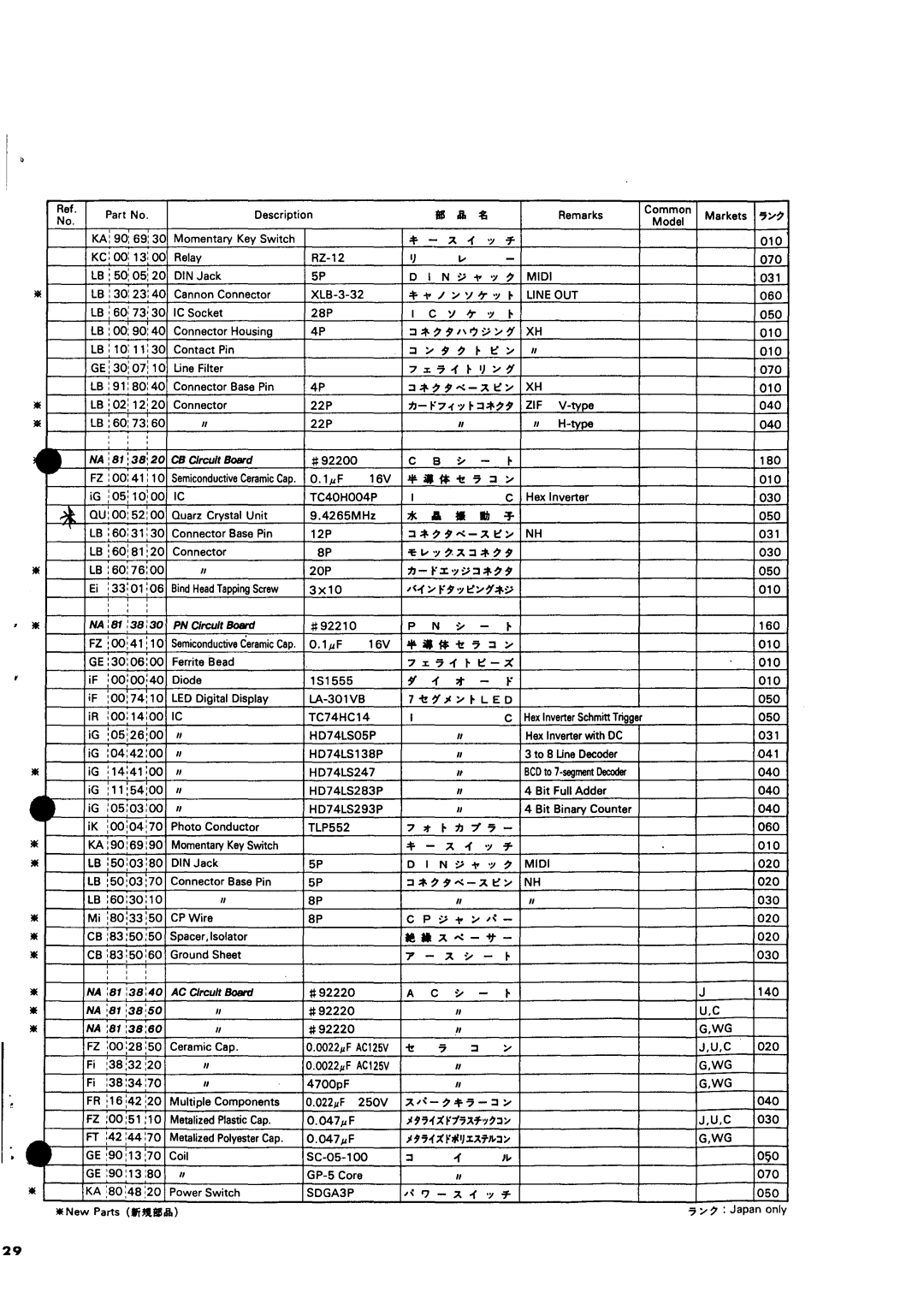 Yamaha TX216, TX816 dimensions 