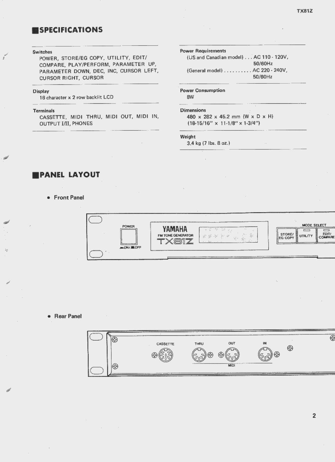 Yamaha TX81Z manual 