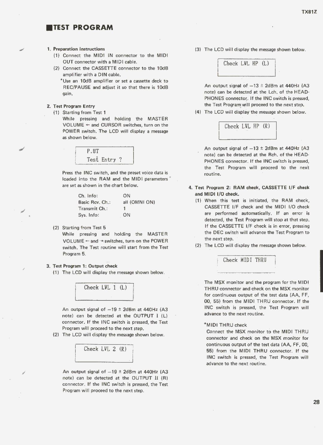 Yamaha TX81Z manual 