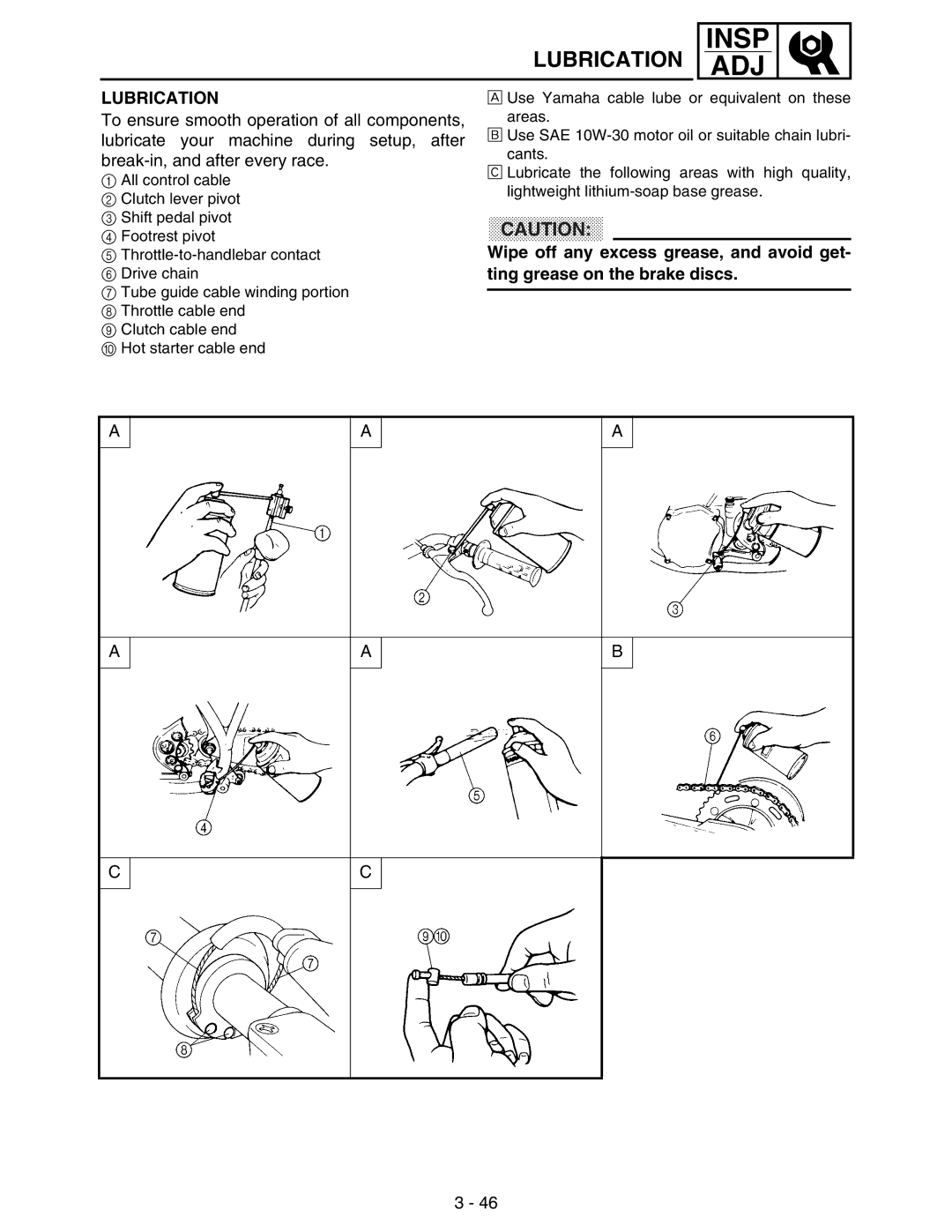 Yamaha WR250FM service manual Lubrication 