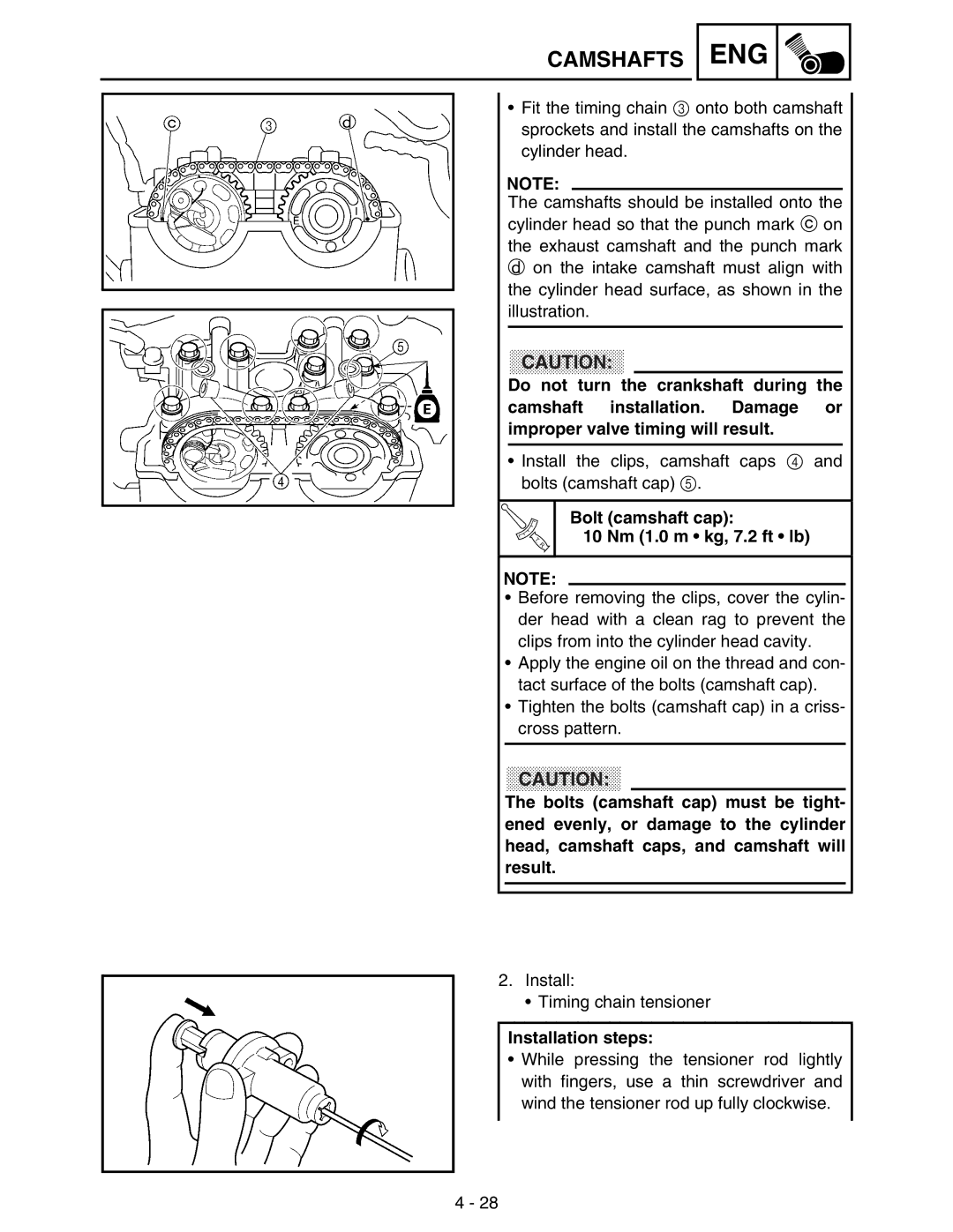 Yamaha WR250FM service manual Ca U Ti O N 