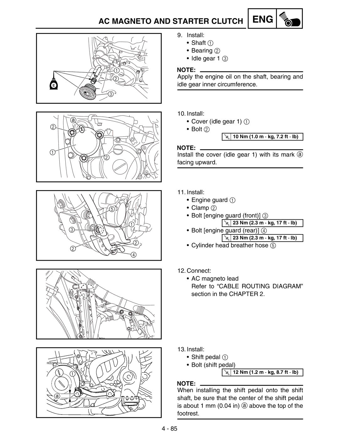 Yamaha WR250FM service manual Bolt engine guard rear 