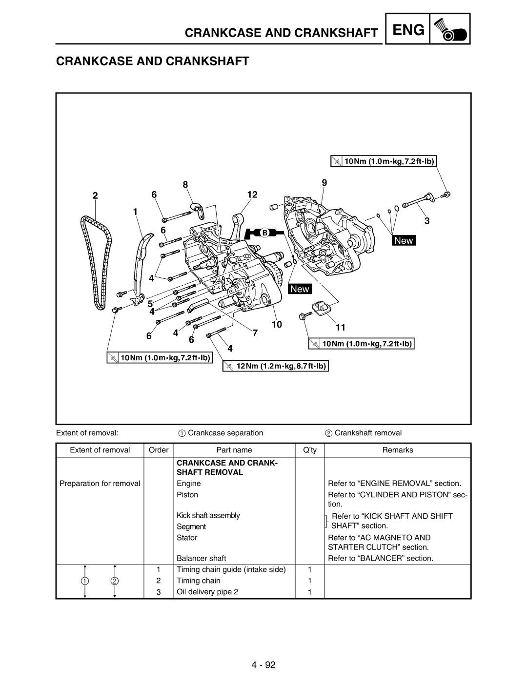 Yamaha WR250FM service manual Crankcase and Crankshaft, Crankcase and Crank Shaft Removal 