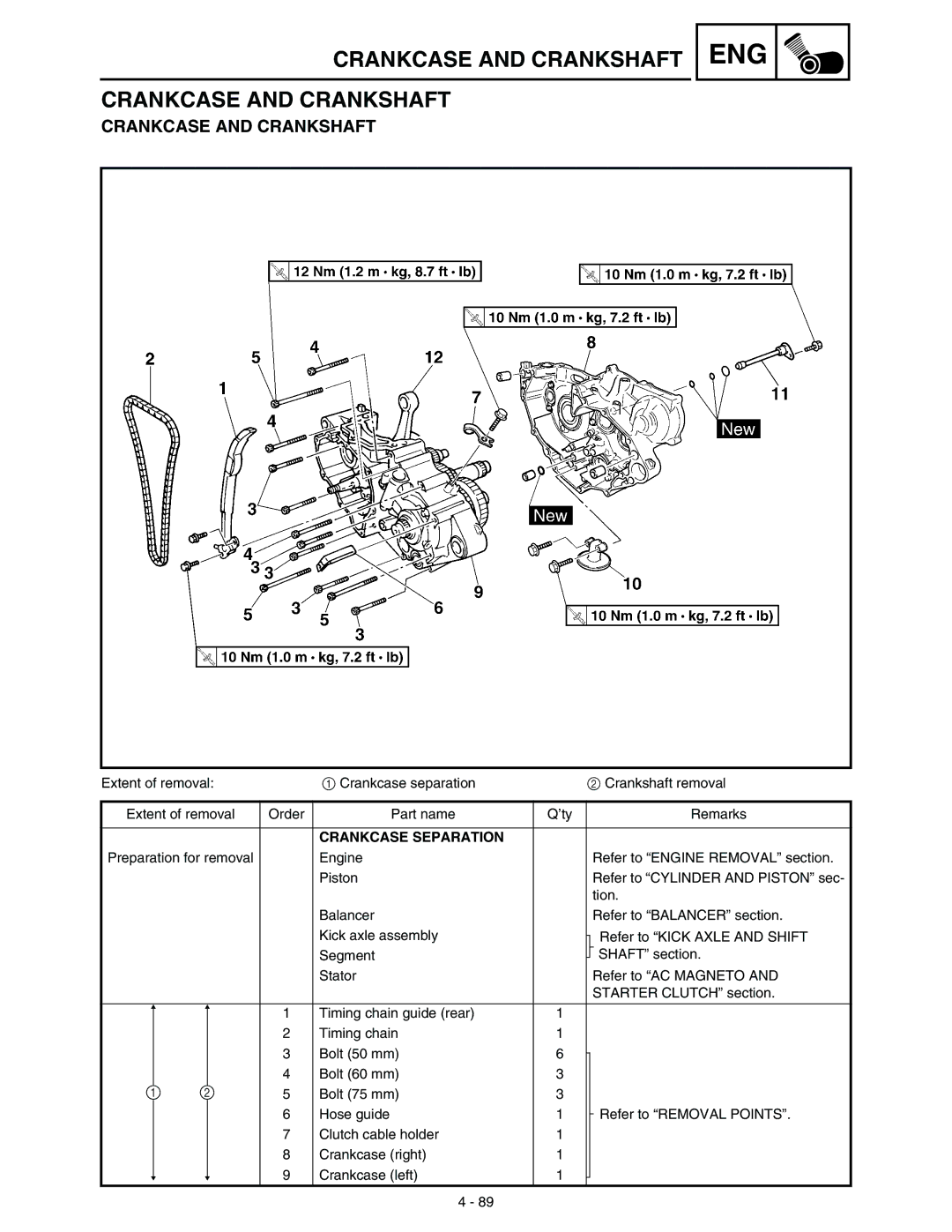 Yamaha WR45OFR service manual Crankcase and Crankshaft, Crankcase Separation 