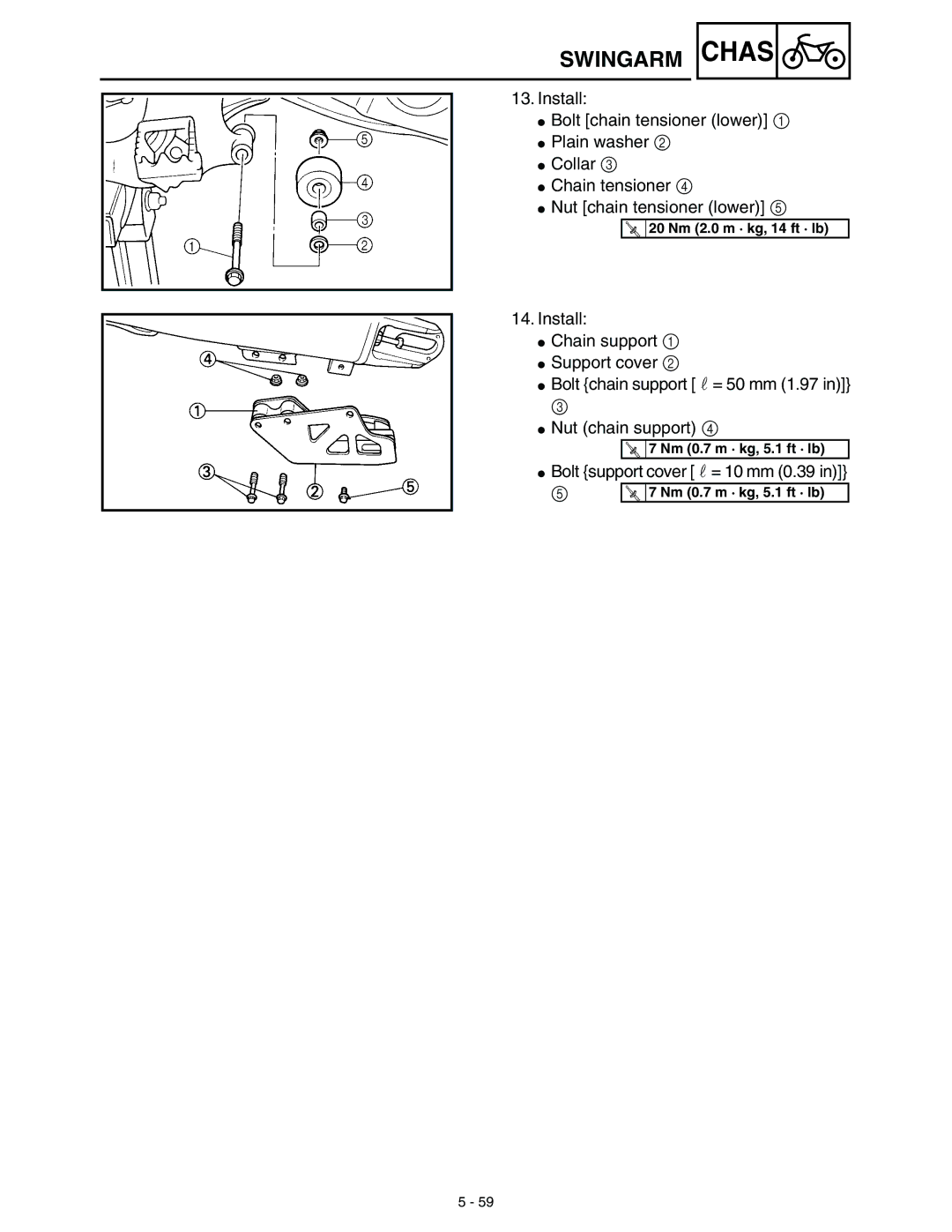 Yamaha WR45OFR service manual Bolt support cover r= 10 mm 0.39 