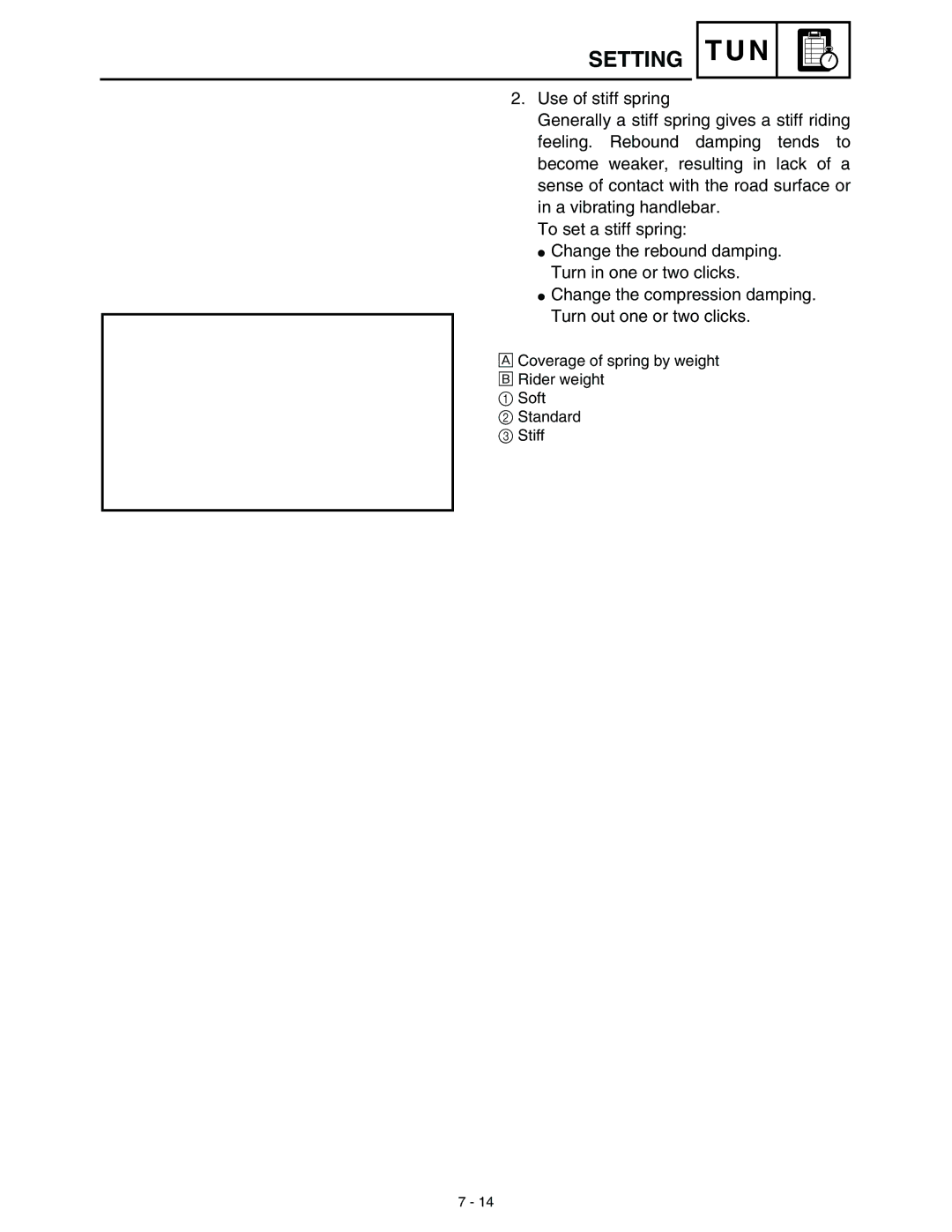 Yamaha WR45OFR service manual Setting 