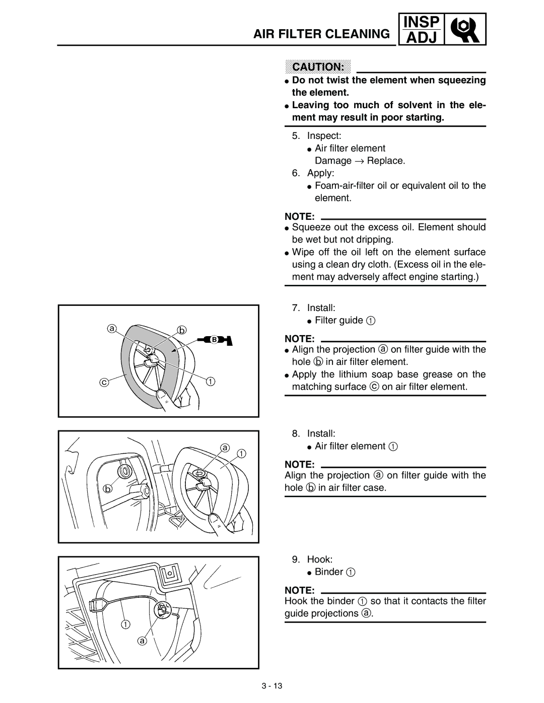 Yamaha WR45OFR service manual Insp ADJ 