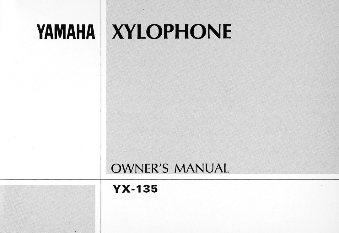 Yamaha YX-135, Xylophone manual 