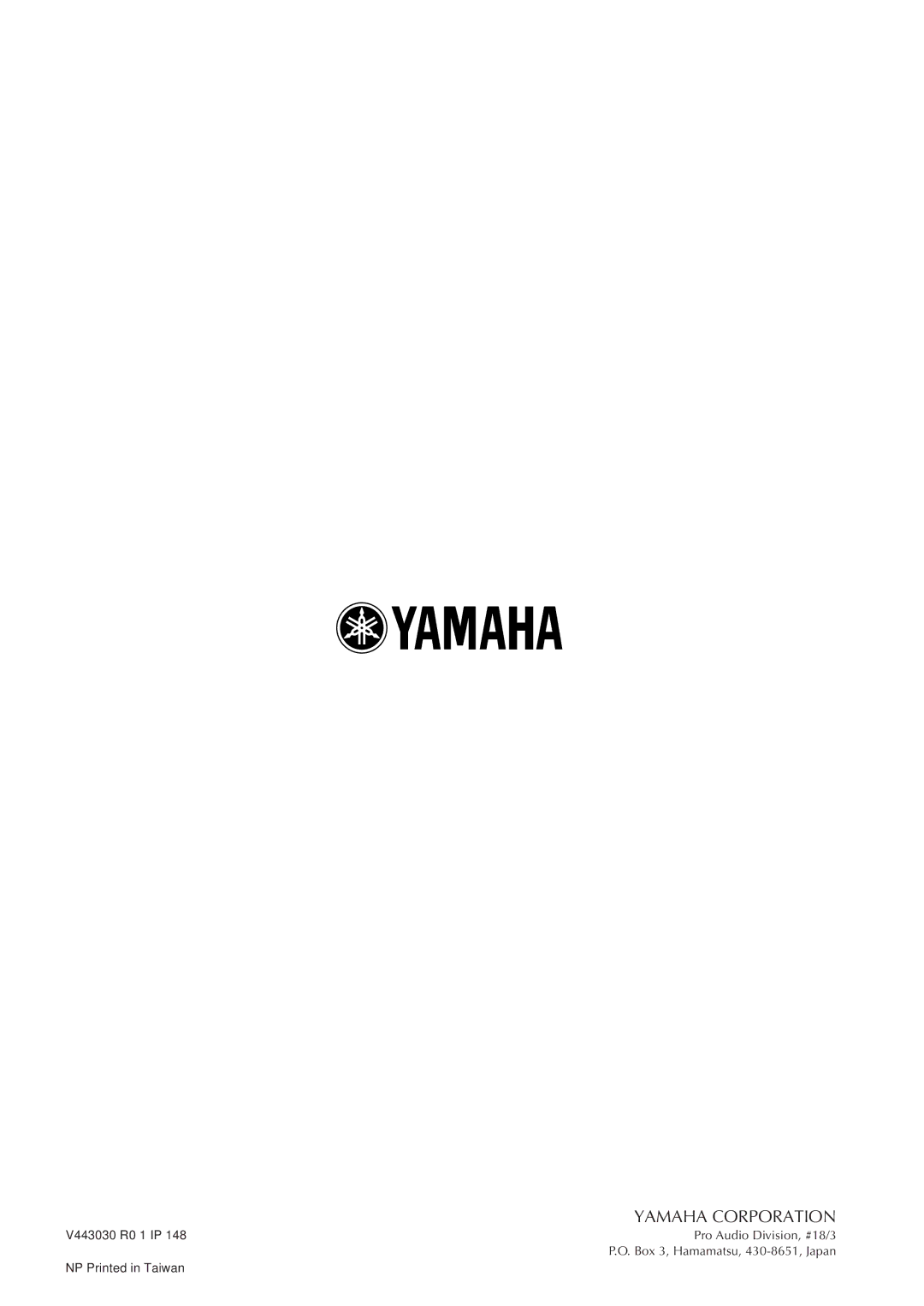 Yamaha Yamaha Mixing Consol, M2500 owner manual Yamaha Corporation 