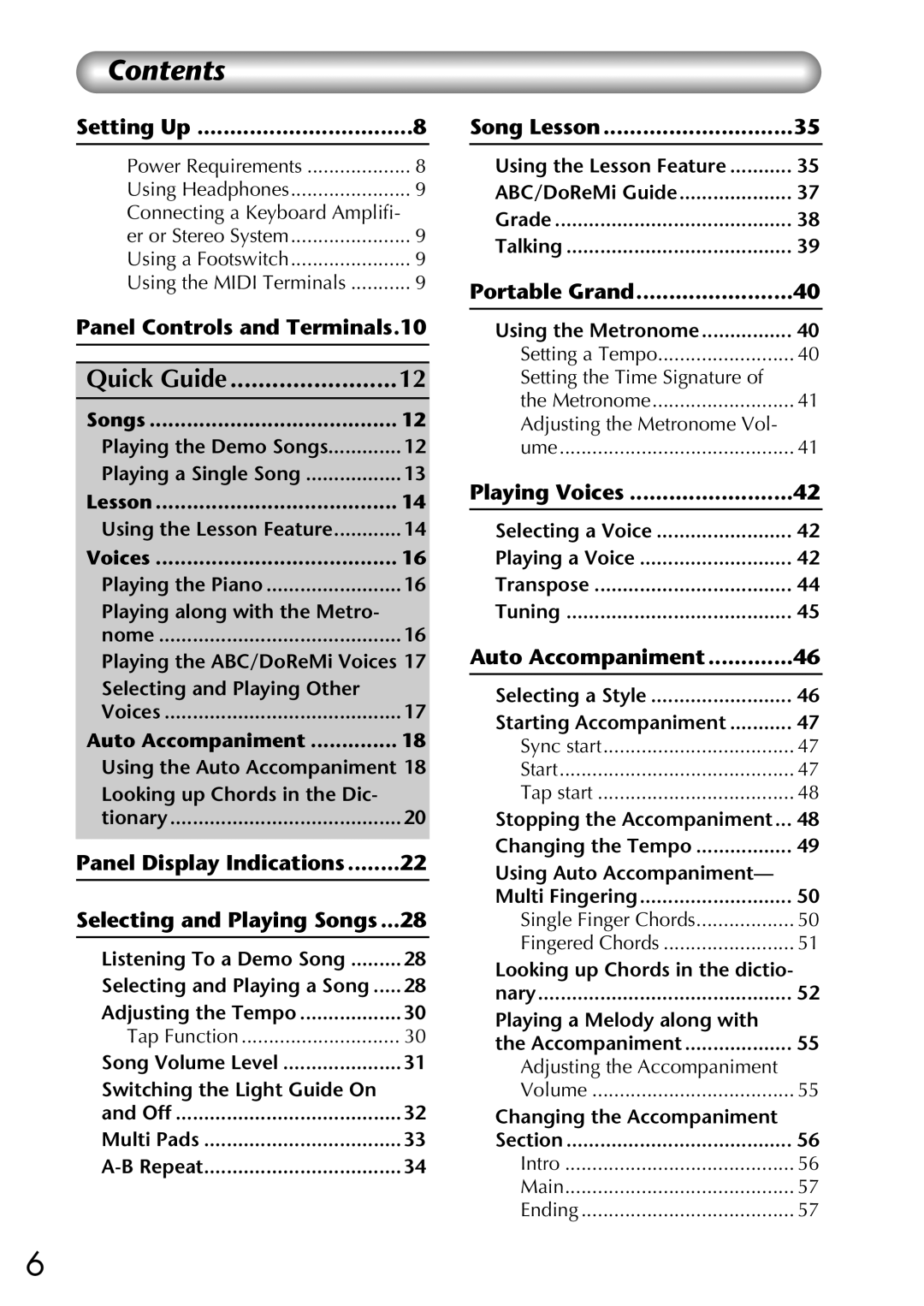 Yamaha Yamaha PortaTone, EZ-20 owner manual Contents 