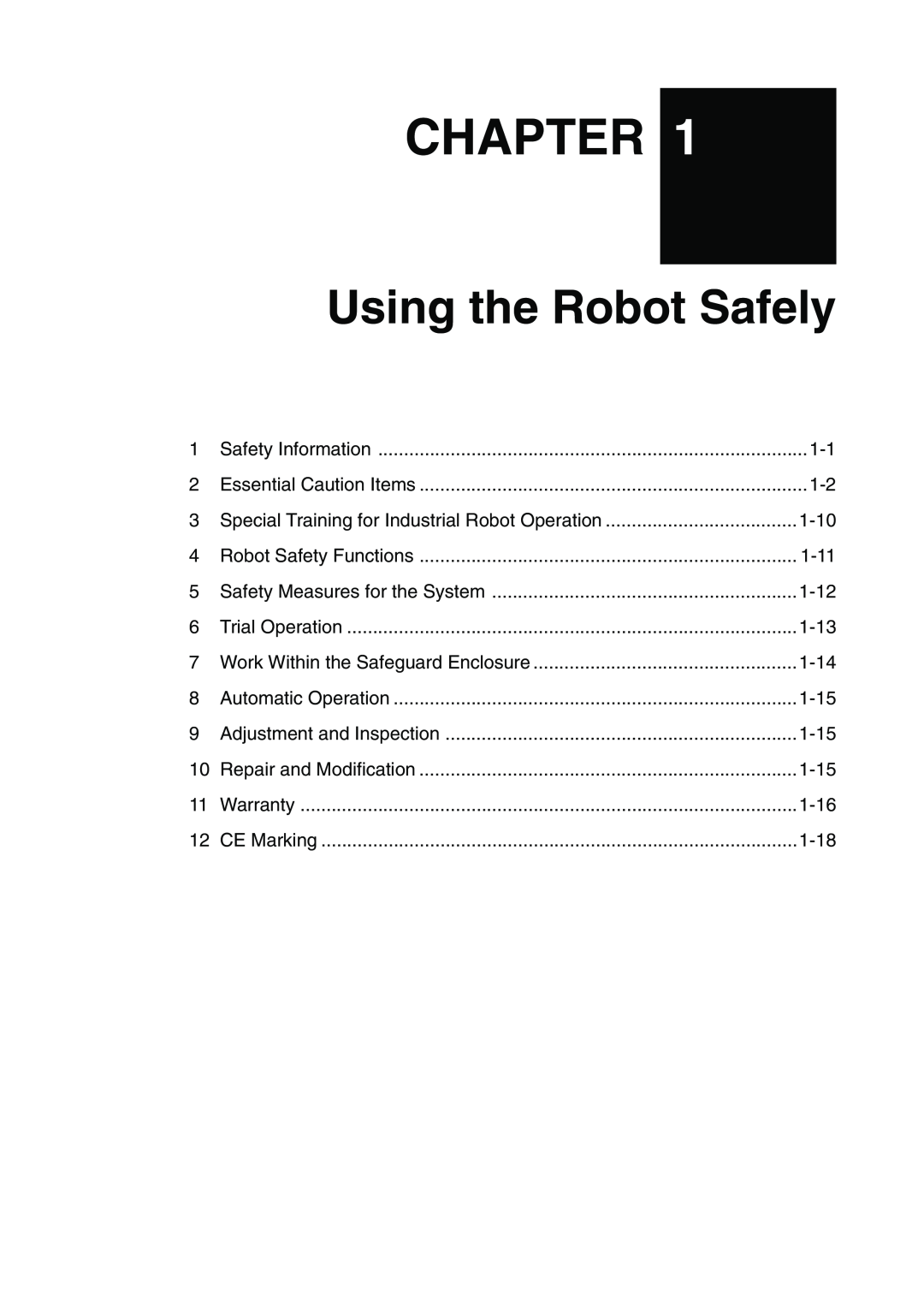 Yamaha YK120X, YK180X owner manual Chapter, Using the Robot Safely 