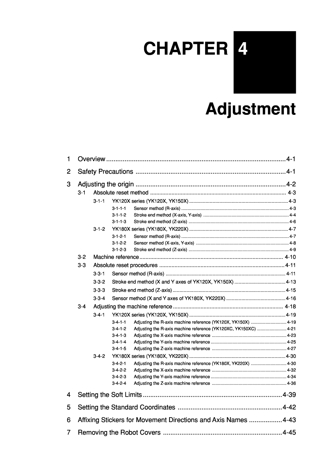 Yamaha YK120X, YK180X owner manual Adjustment, Chapter 