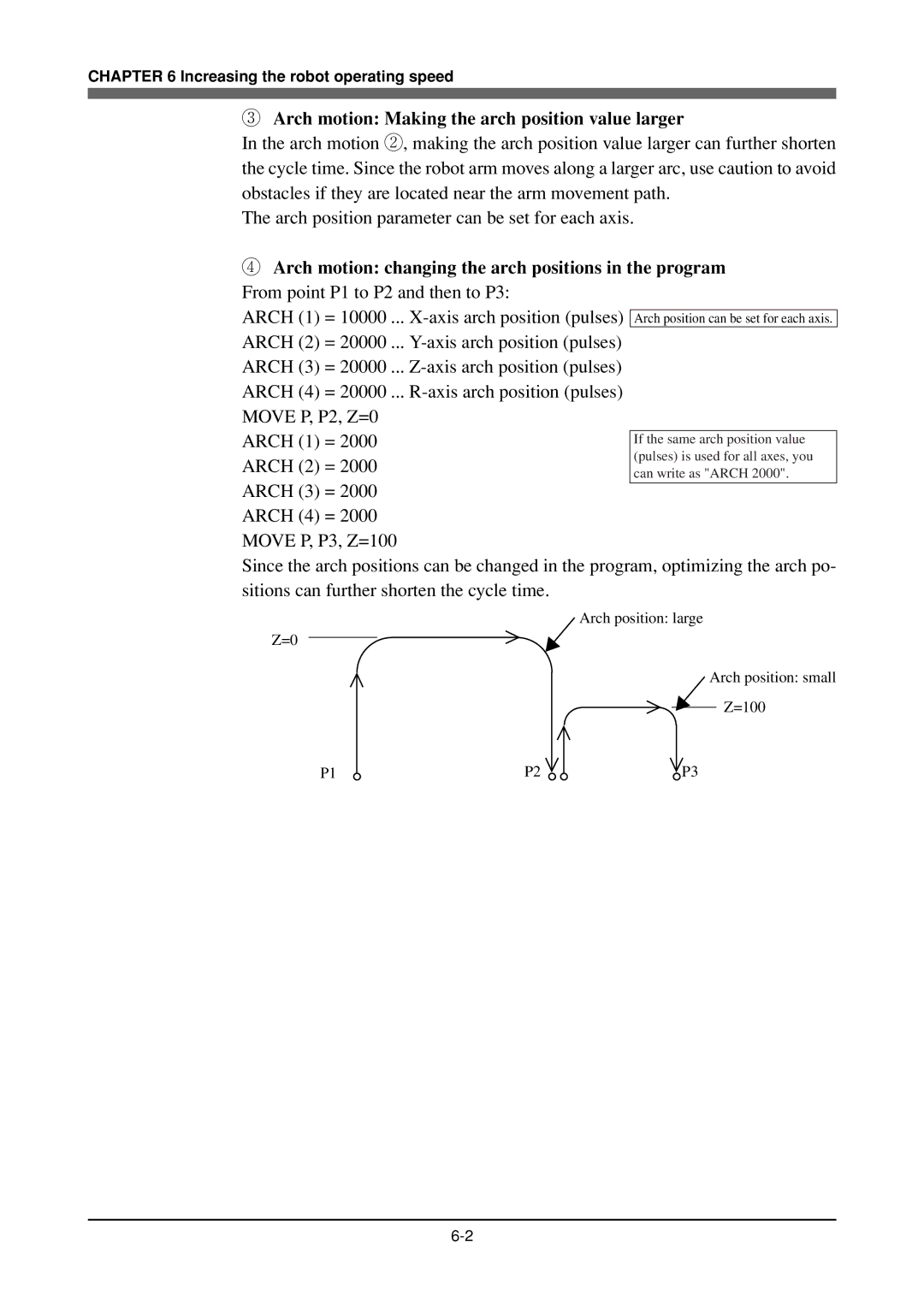 Yamaha YK180X, YK120X owner manual Arch motion Making the arch position value larger 