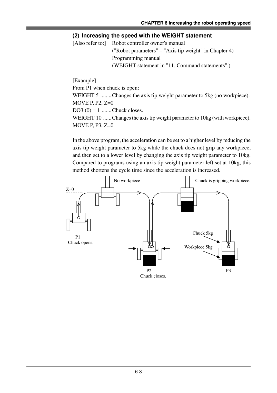 Yamaha YK120X, YK180X owner manual Increasing the robot operating speed 