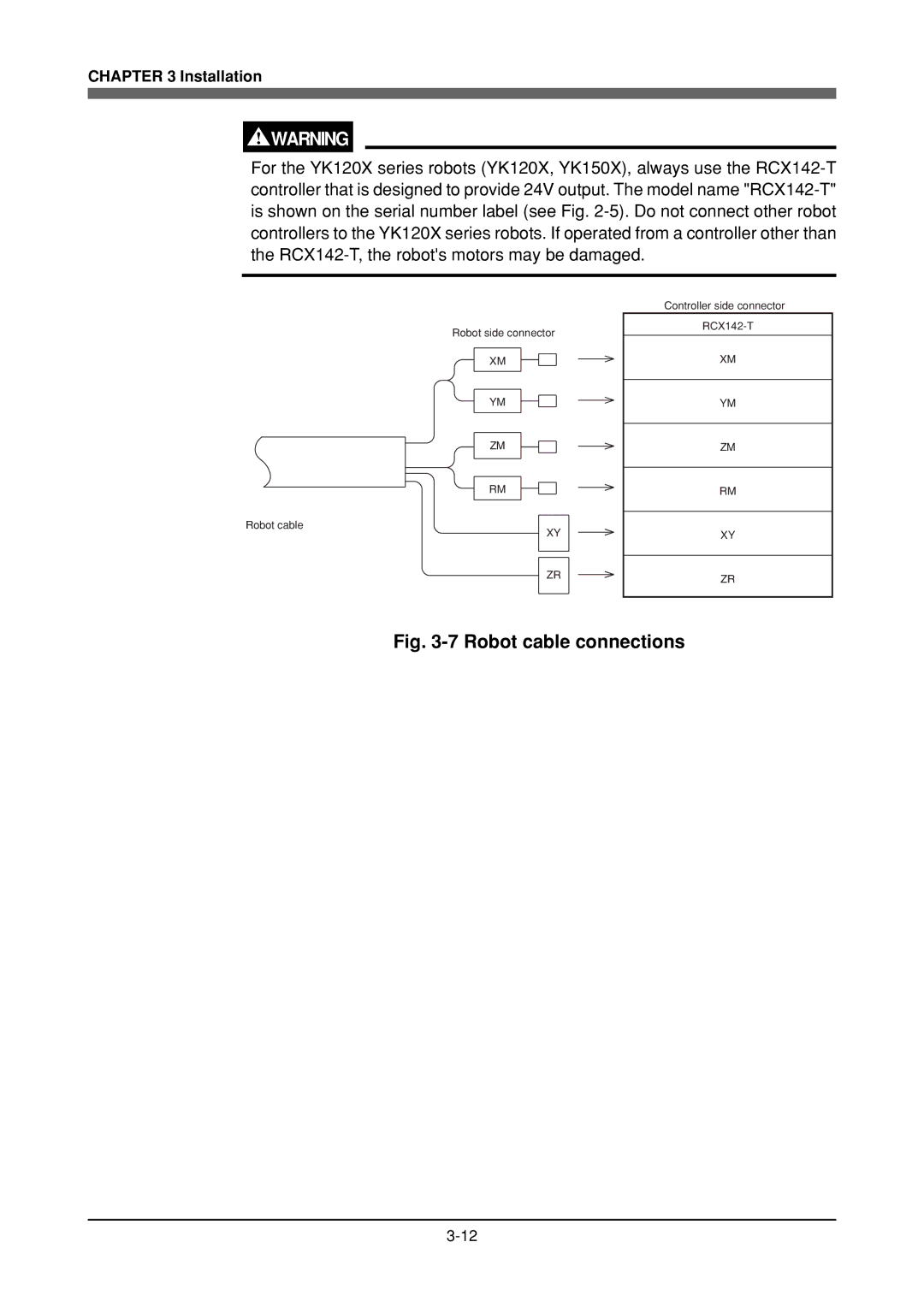 Yamaha YK180X, YK120X owner manual Robot cable connections 