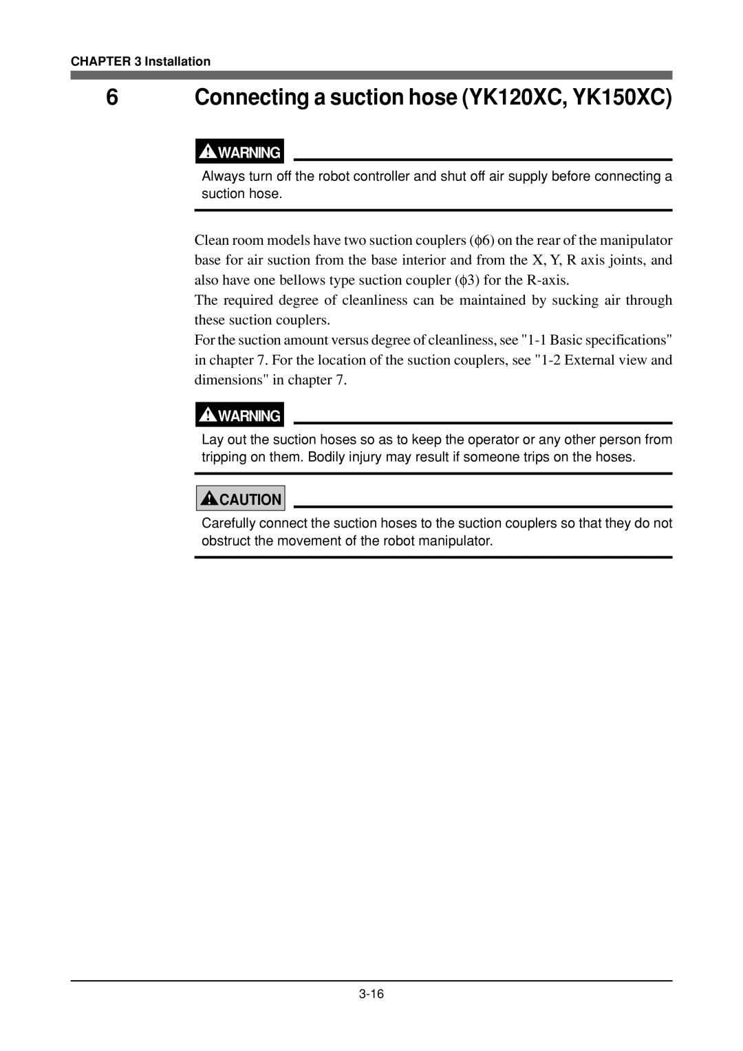 Yamaha YK180X owner manual Connecting a suction hose YK120XC, YK150XC 