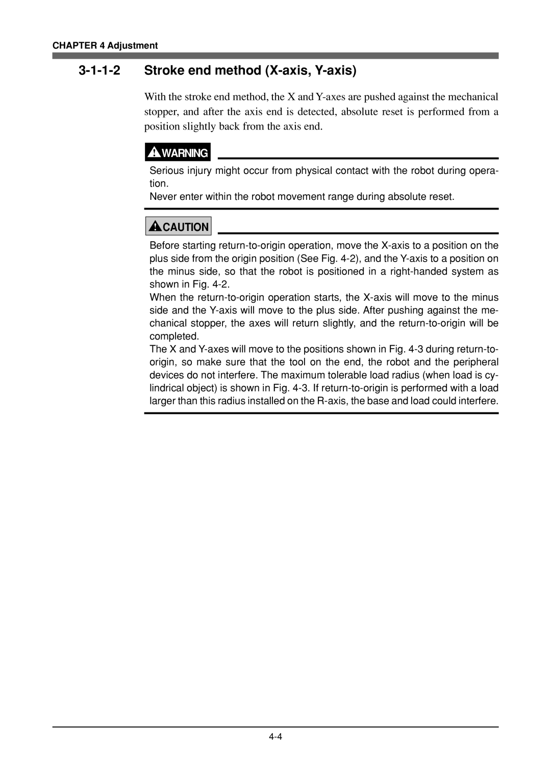 Yamaha YK180X, YK120X owner manual Stroke end method X-axis, Y-axis 