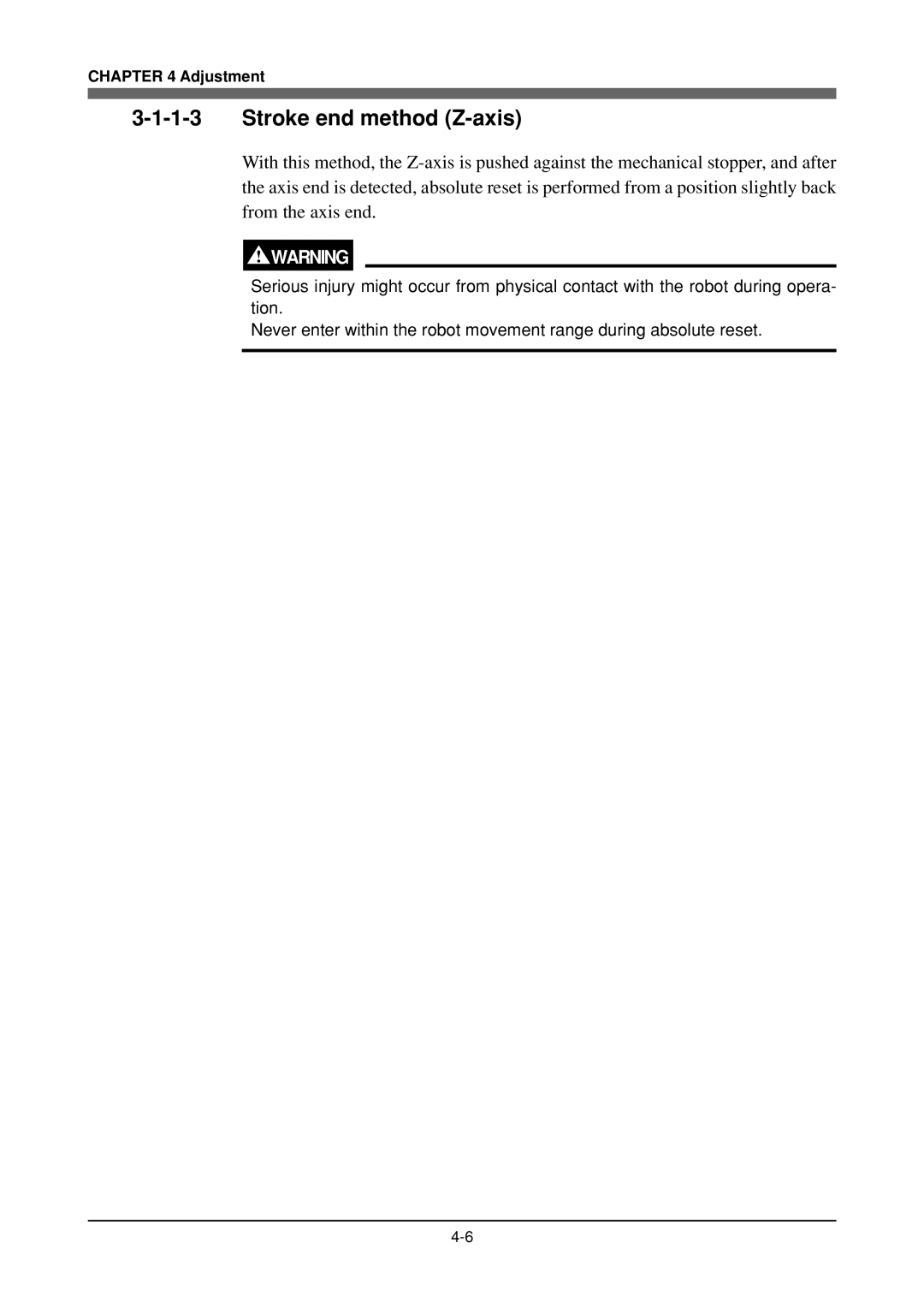 Yamaha YK180X, YK120X owner manual Stroke end method Z-axis 