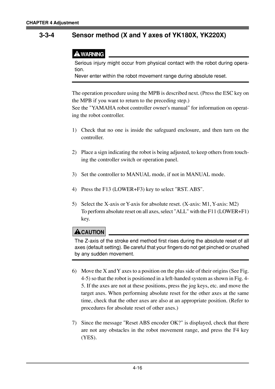 Yamaha YK120X owner manual Sensor method X and Y axes of YK180X, YK220X 