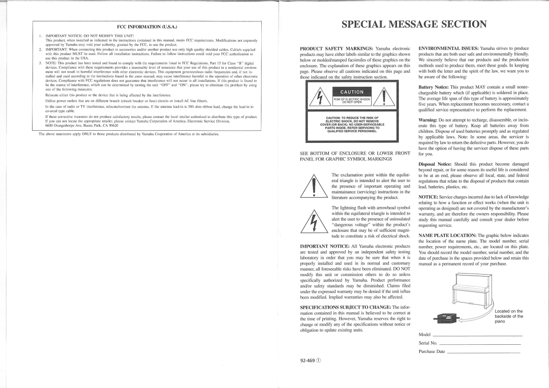 Yamaha YMM Series manual 