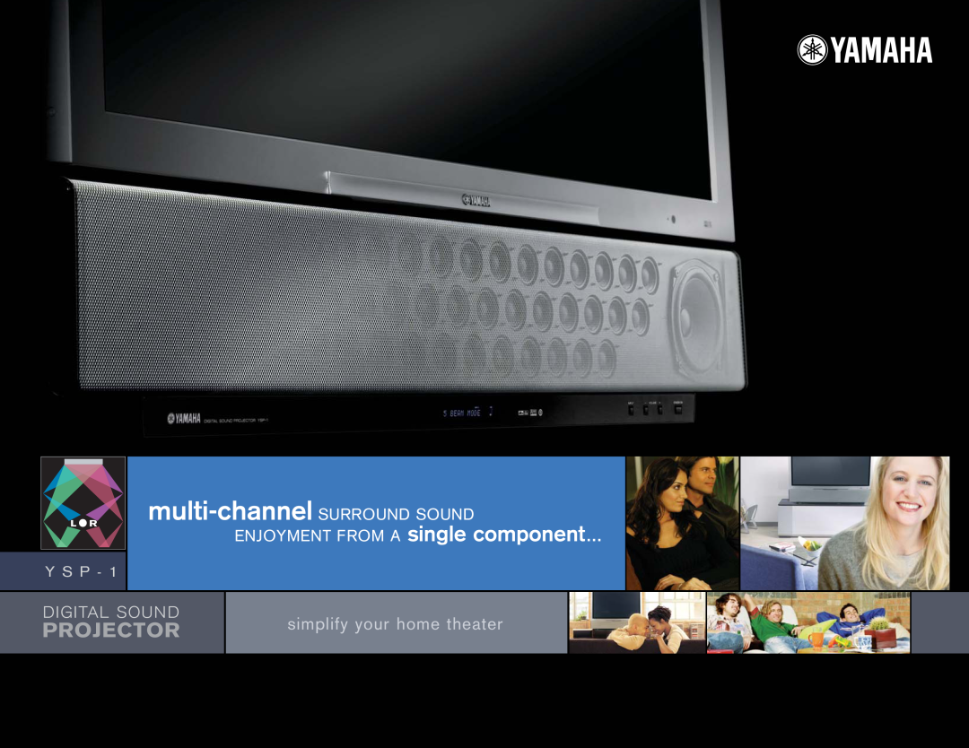 Yamaha YSP-1 manual multi-channel SURROUND SOUND, Projector, simplify your home theater, Digital Sound, Y S P 