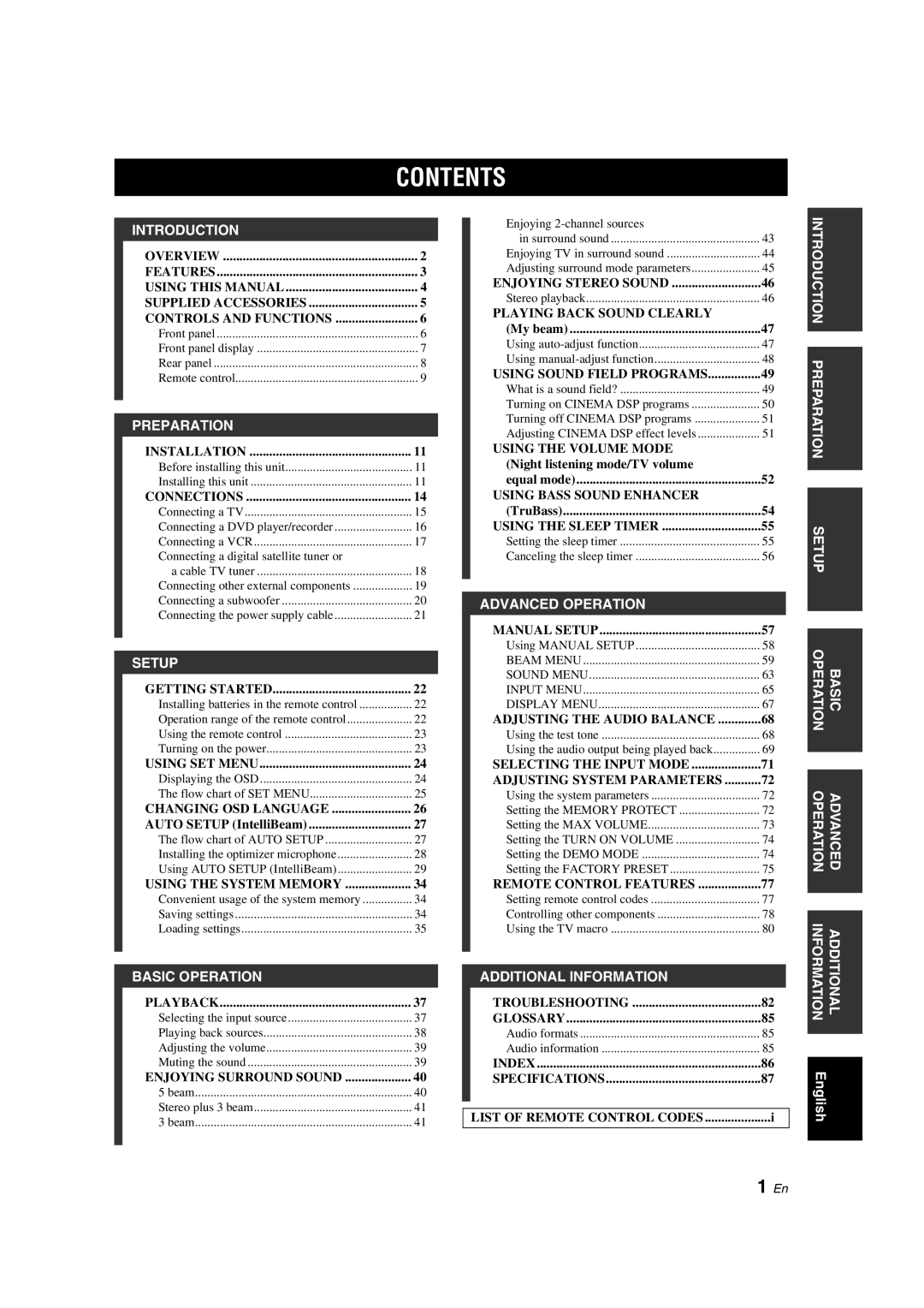 Yamaha YSP-900 owner manual Contents 