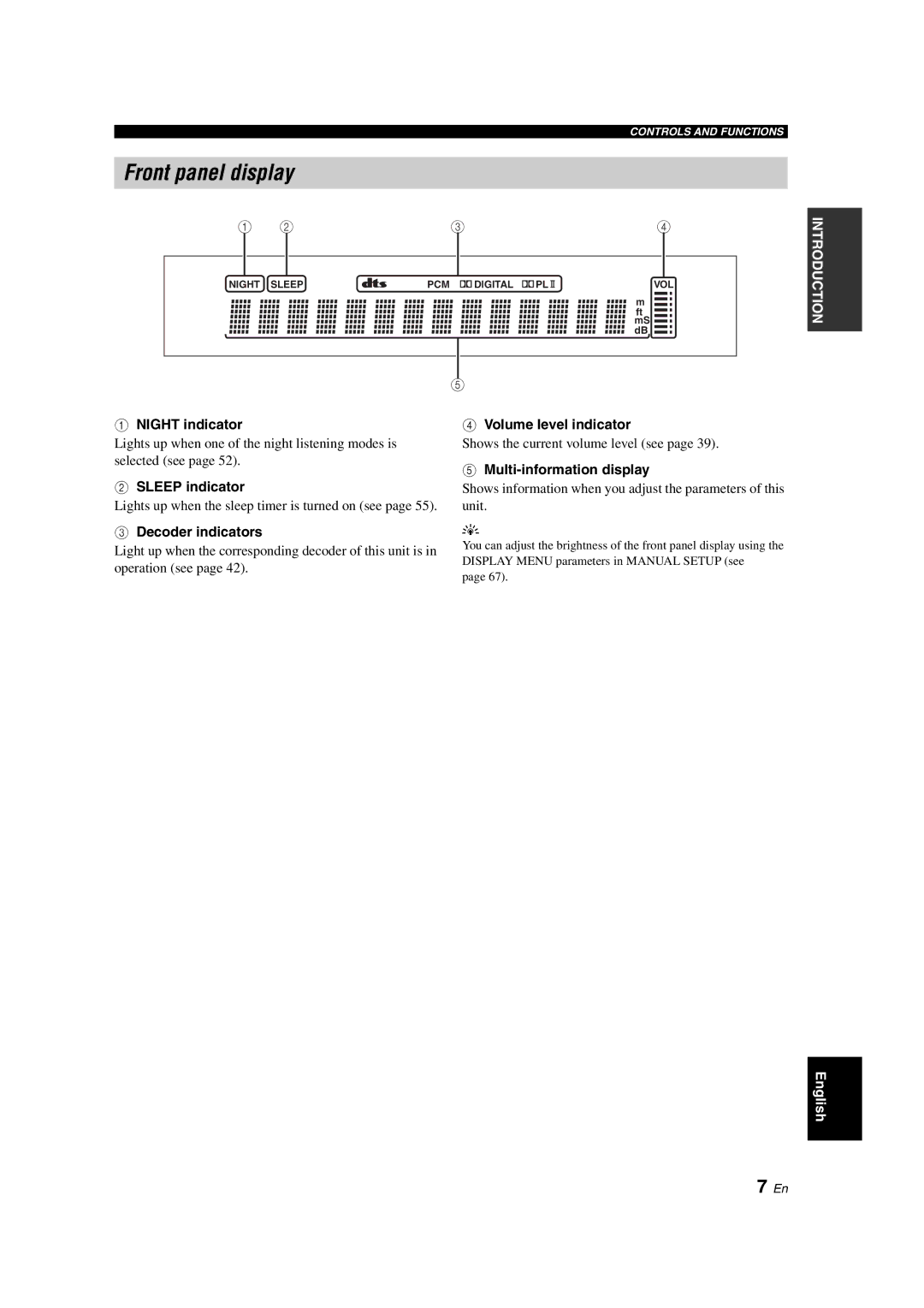 Yamaha YSP-900 owner manual Front panel display 