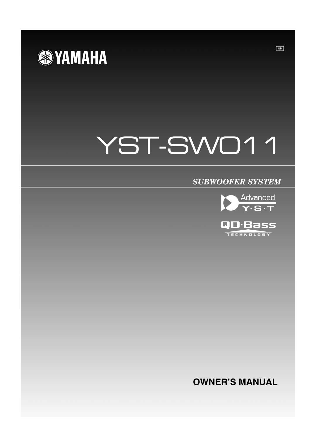 Yamaha YST-SW011 owner manual Subwoofer System 