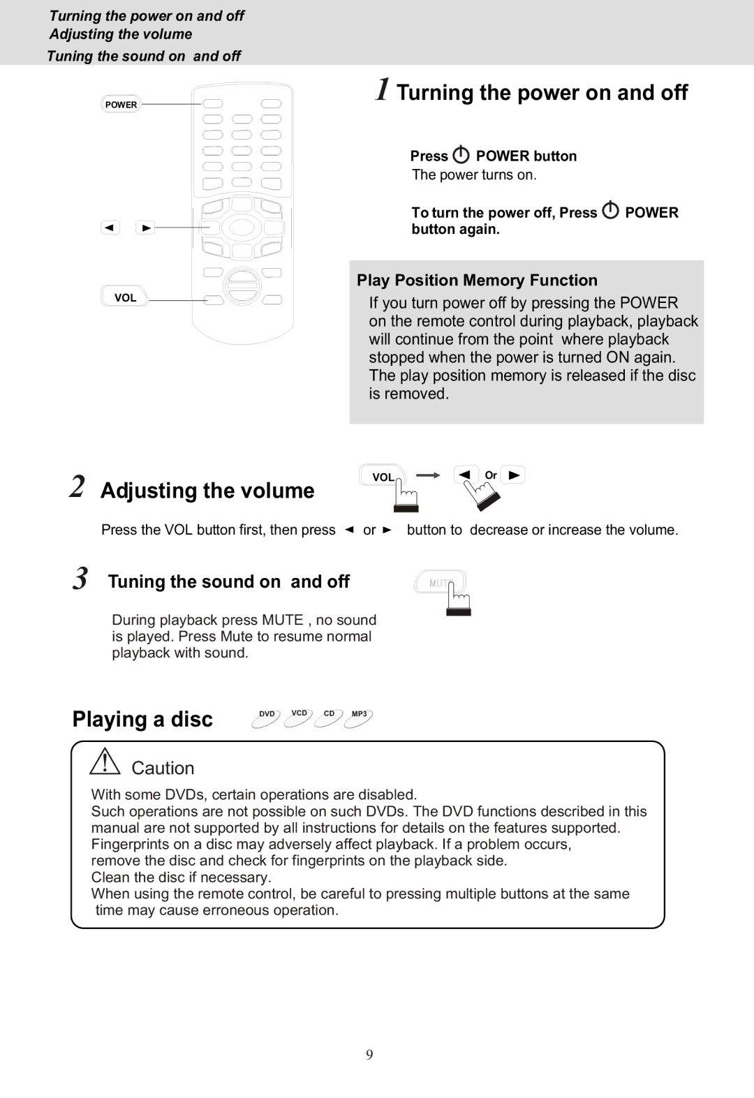 Yamakawa MP-28 manual Turning the power on and off 